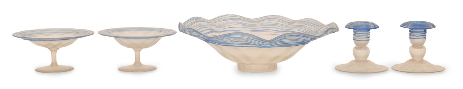 Steuben Glass Five-Piece Console Set (1 of 8)