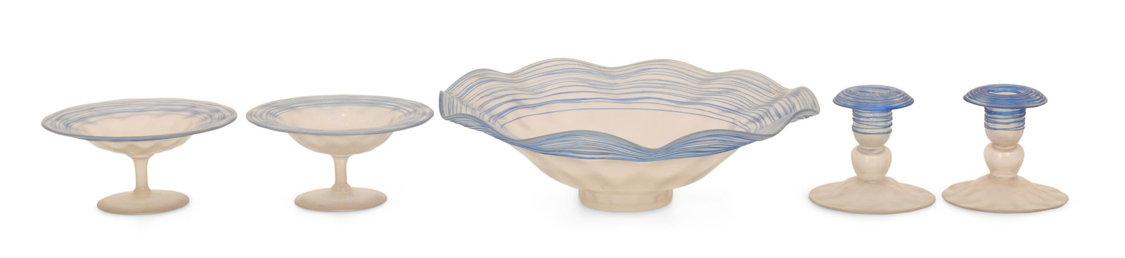 Steuben Glass Five-Piece Console Set - 2