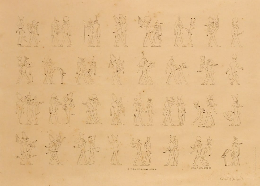 An Erotic Egyptian Print, "With the Gods' Permission," Carola Posters Production, Stockholm, Sweden: An Erotic Egyptian Print, "With the Gods' Permission," Carola Posters Production, Stockholm, Sweden 17 3/4 x 25 1/2 inches (sight) 23 x 31 inches (frame) Provenance: Private Collection, Buffalo, New