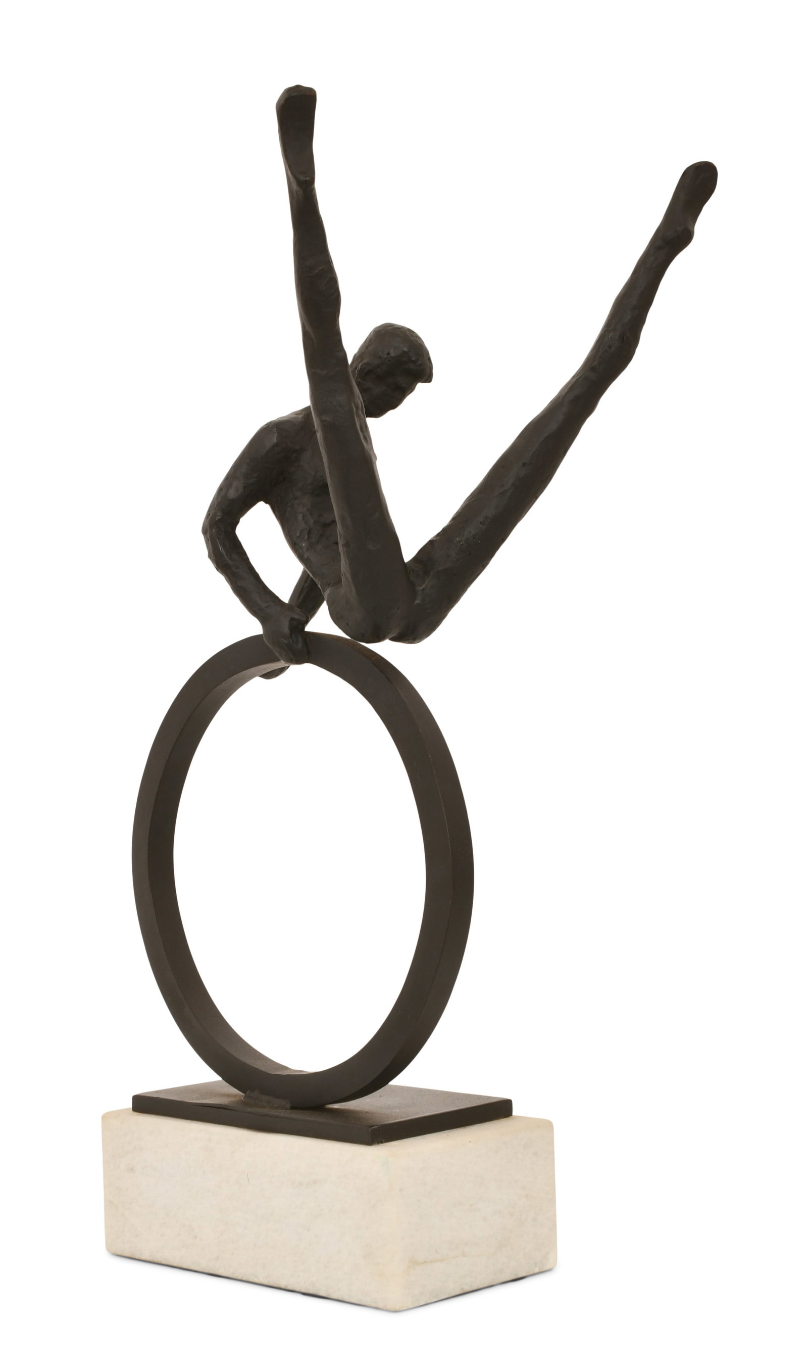 American Patinated Bronze Sculpture of an Acrobat: American Patinated Bronze Sculpture of an Acrobat circa 1940's 23 x 13 x 10 inches Provenance: Private Collection, Massachusetts