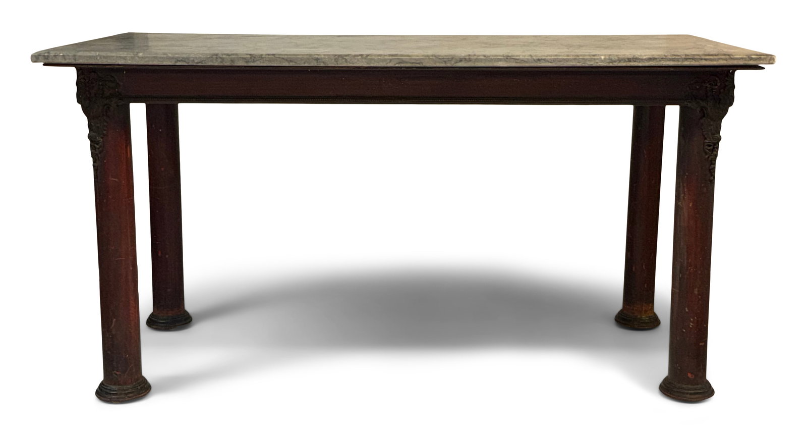Wrought Iron Marble Top Bakers Table (1 of 1)