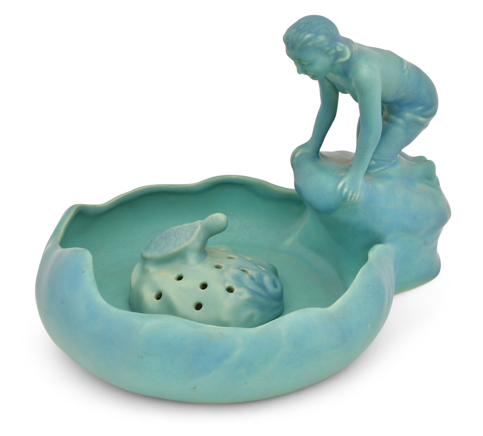 Van Briggle Pottery "Lady of the Lake" Flower Bowl (1 of 8)