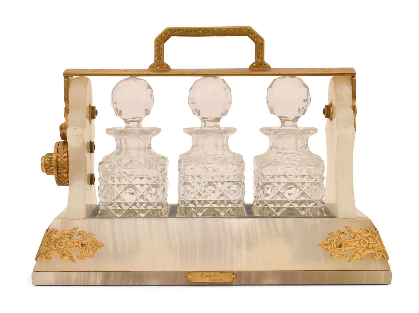 English Gilt Bronze & Onyx Tantalus Set, Rimmel, London (1 of 6)