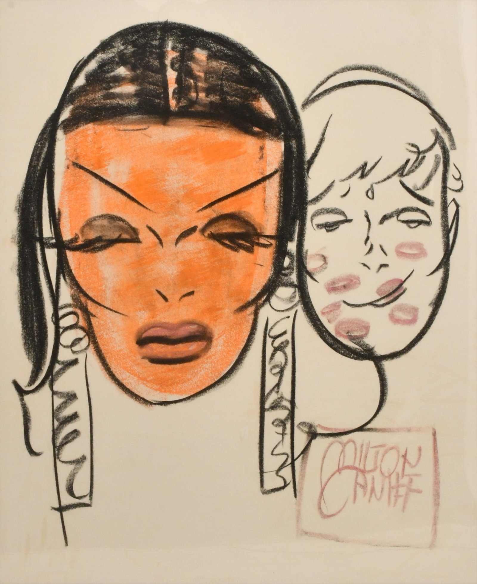 Milton Caniff (American, 1907-1988), Dragon Lady: Milton Caniff (American, 1907-1988) Dragon Lady mixed media signed "Milton Caniff" (lower right) 47 1/2 x 38 3/4 inches (sight) 49 1/2 x 40 3/4 inches (frame) Provenance: Private Collection, Massac