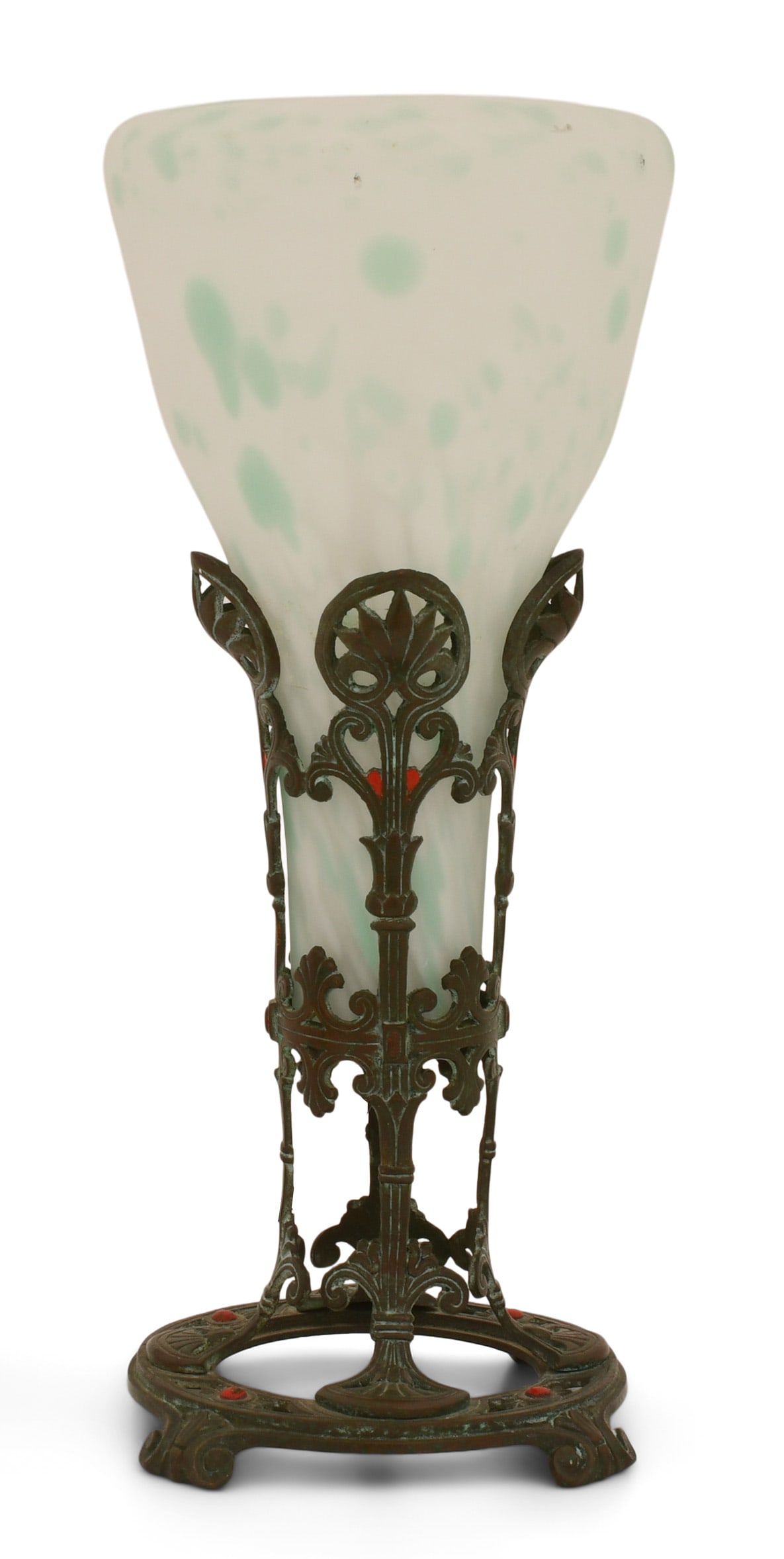 American Art Deco Bronze & Glass Lamp (1 of 5)