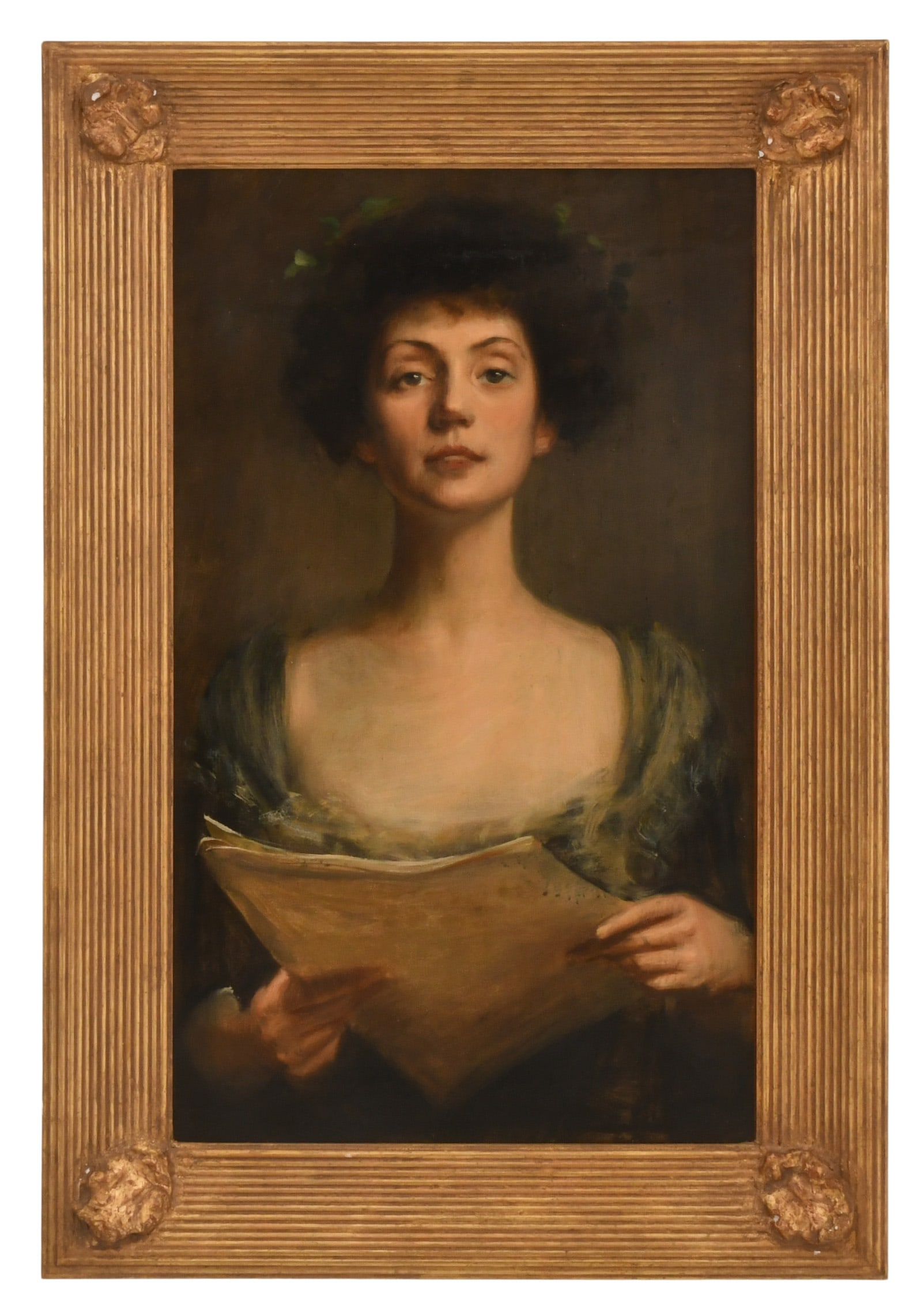 Portrait of a Woman, Oil on Canvas, 19th Century: Portrait of a Woman, Oil on Canvas, 19th Century with illegible signature 30 x 18 inches (canvas) 37 x 25 inches (frame) Provenance: Private Collection, Massachusetts