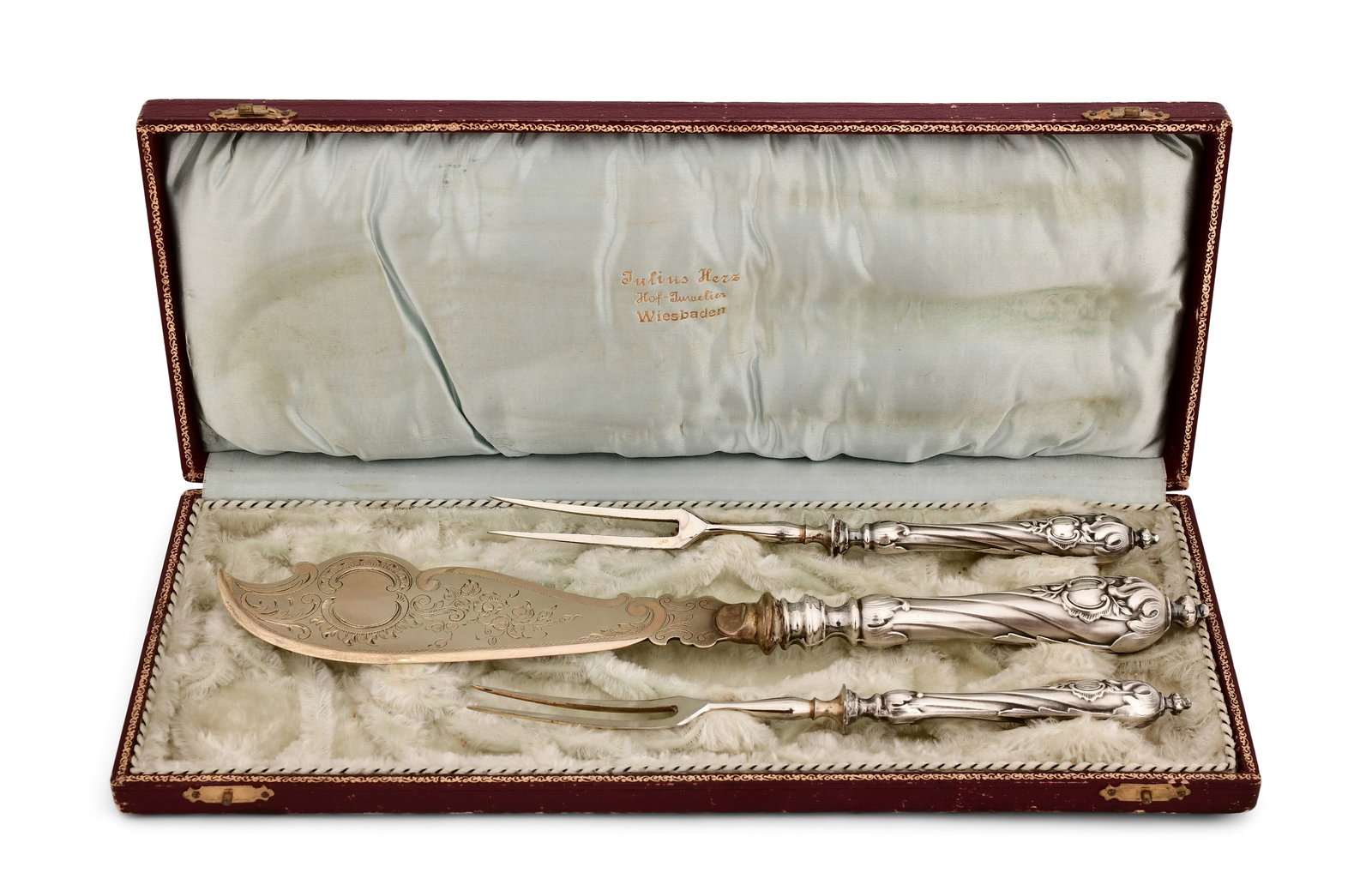 Julius Herz .800 Silver Serving Set with Case (1 of 7)