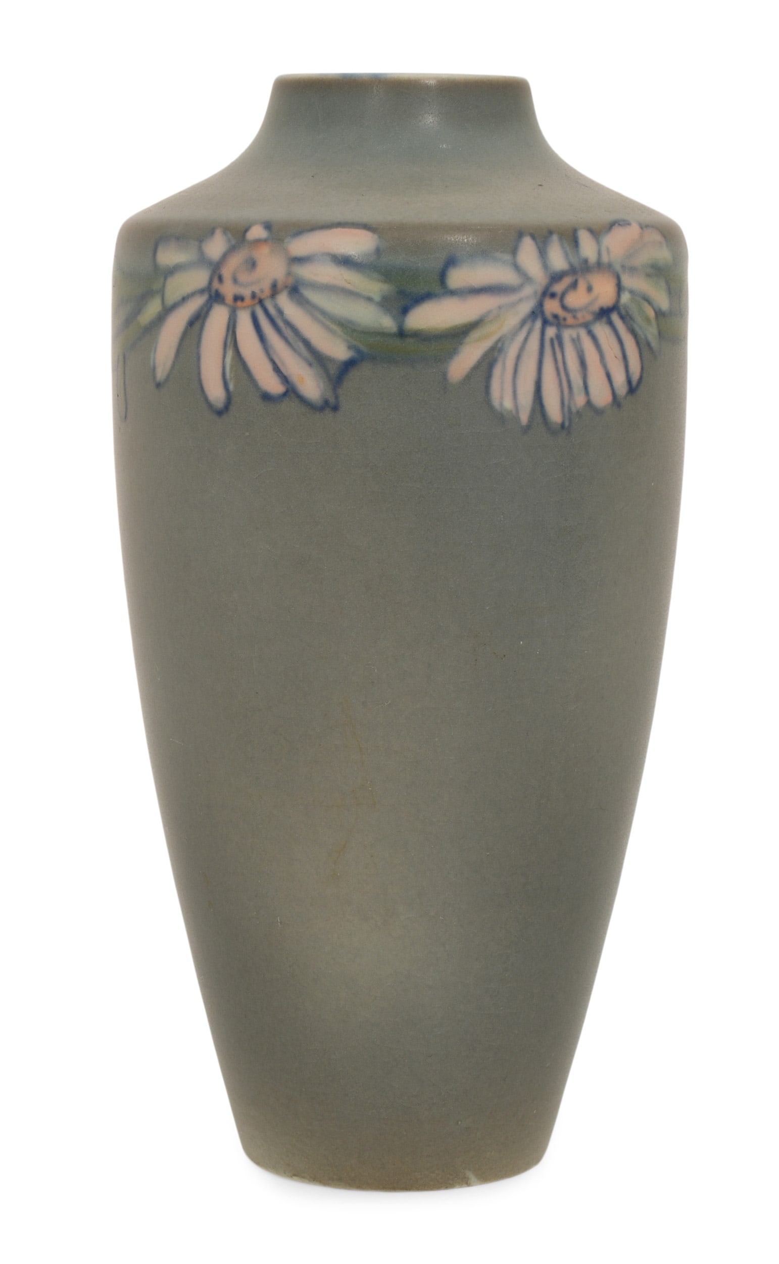 Rookwood Pottery Vellum "Daisy" Vase, Decorated by Carl Schmidt: Rookwood Pottery Company Decorated by Carl Schmidt Vellum "Daisy" Vase circa 1919 glazed earthenware impressed with firm's mark, 1926 V, and artist signed 6 1/2 x 3 1/4 inches Provenance: Private C