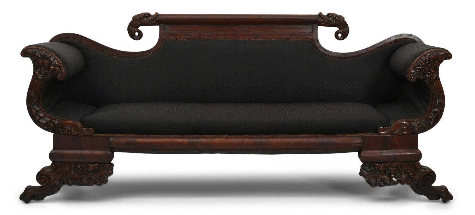 American Classical Period Mahogany Sofa, New York: American Classical Period Mahogany Sofa, New York early 19th century 38 x 85 x 26 inches Provenance: Private Collection, Pennsylvania