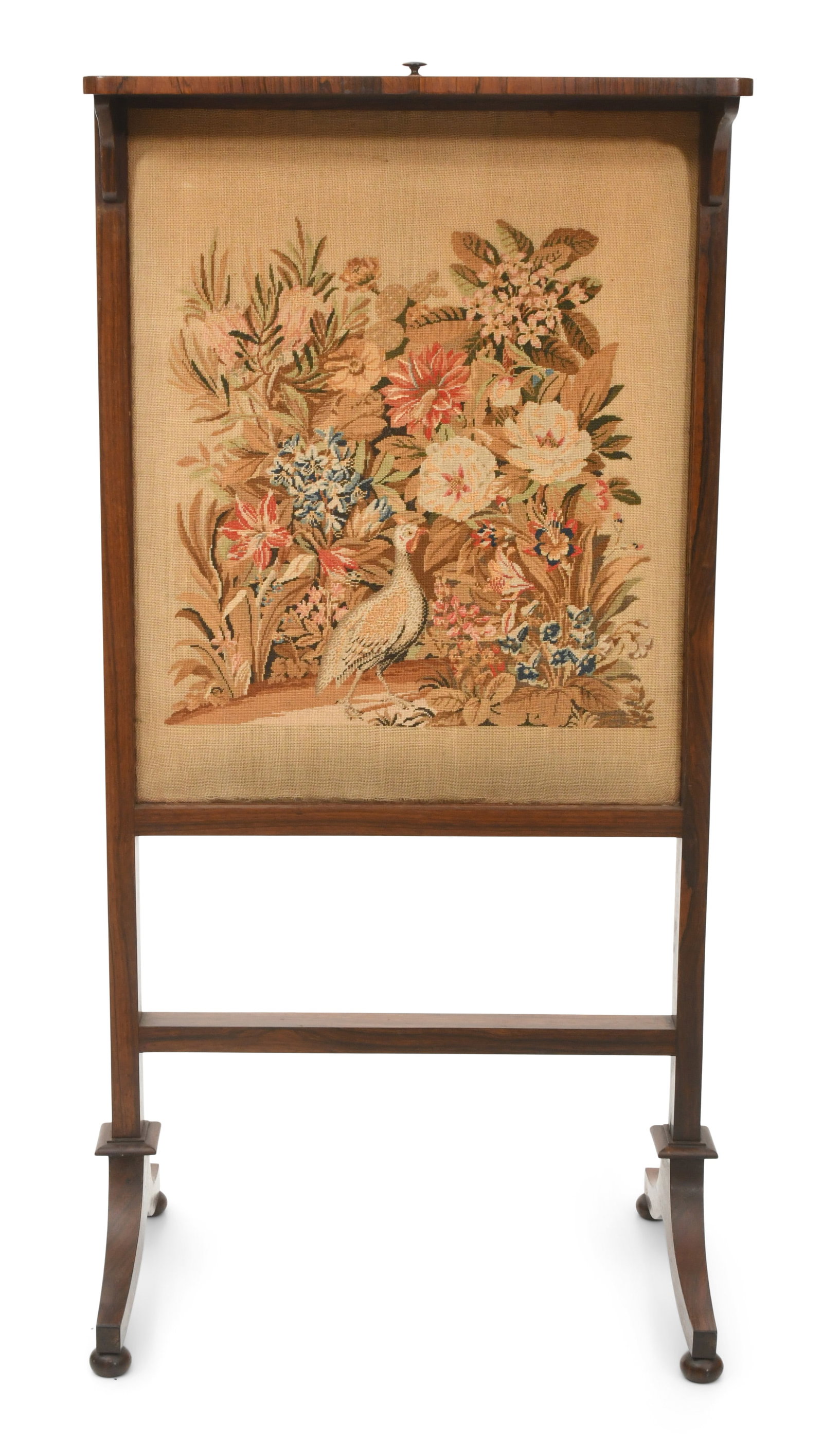 A Rosewood Needlepoint Fireplace Screen (1 of 7)