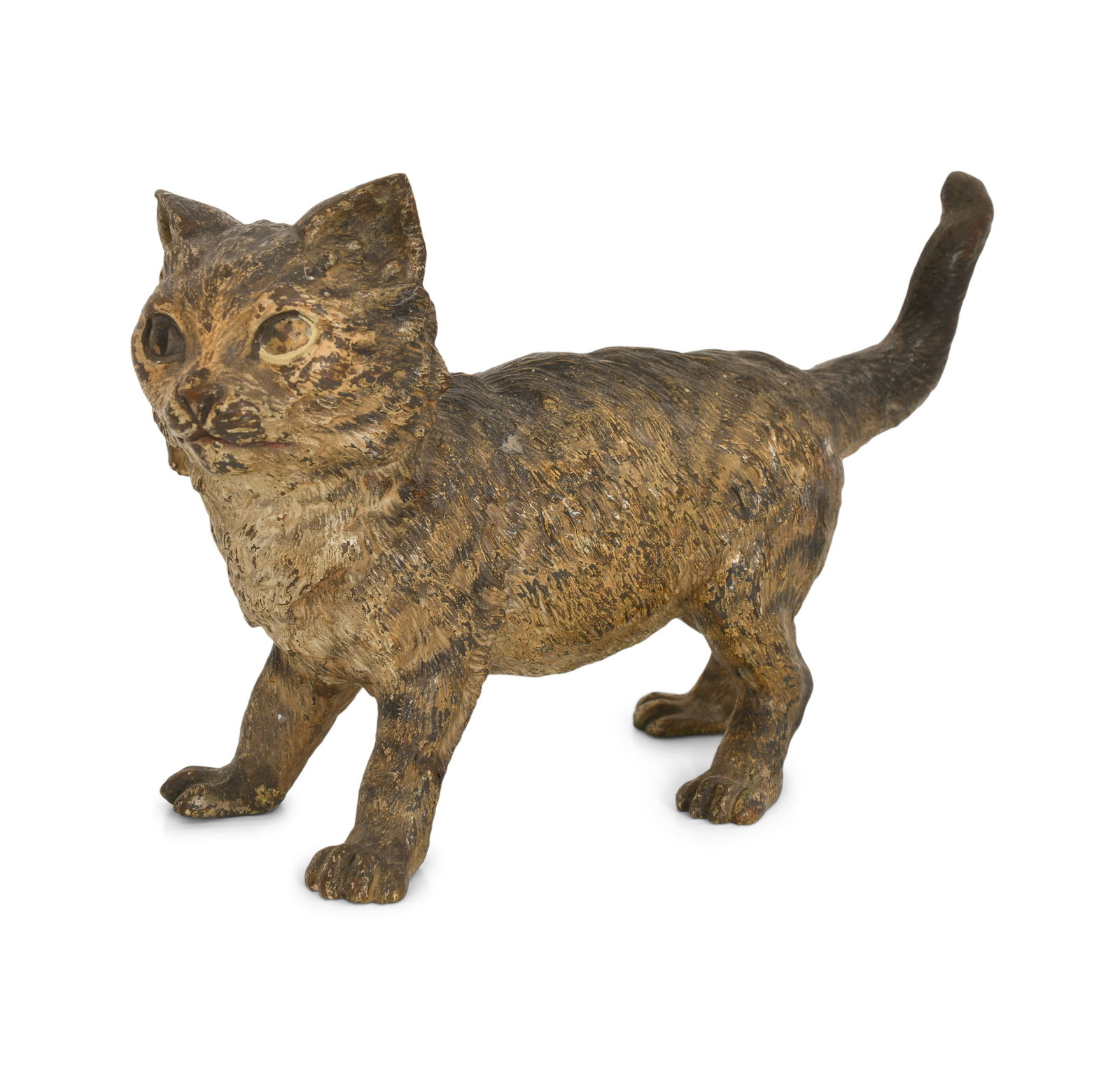 Franz Xaver Bergmann (Austrian, 1861-1936), Cold-Painted Bronze Figure of a Cat (1 of 1)