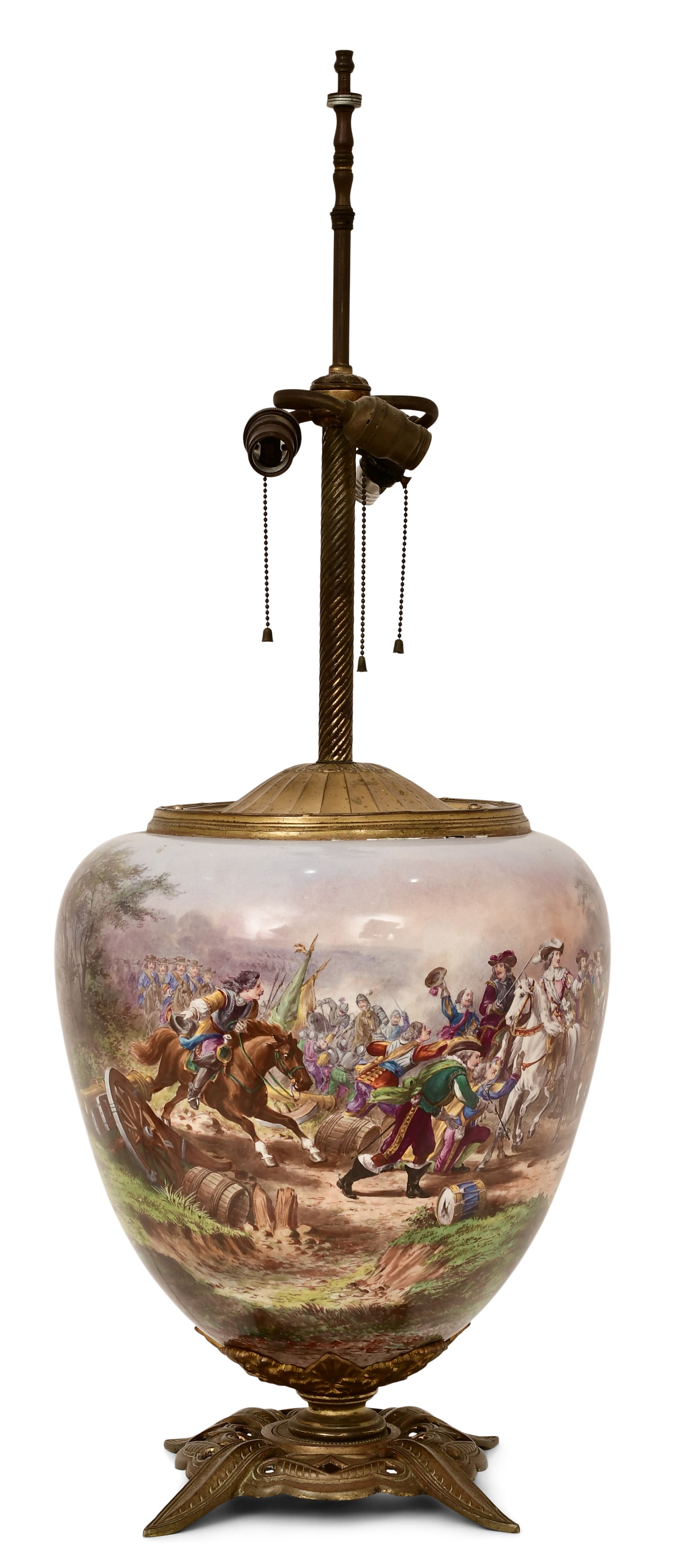 A Monumental French Sèvres Hand-Painted Porcelain Lamp Base (1 of 1)