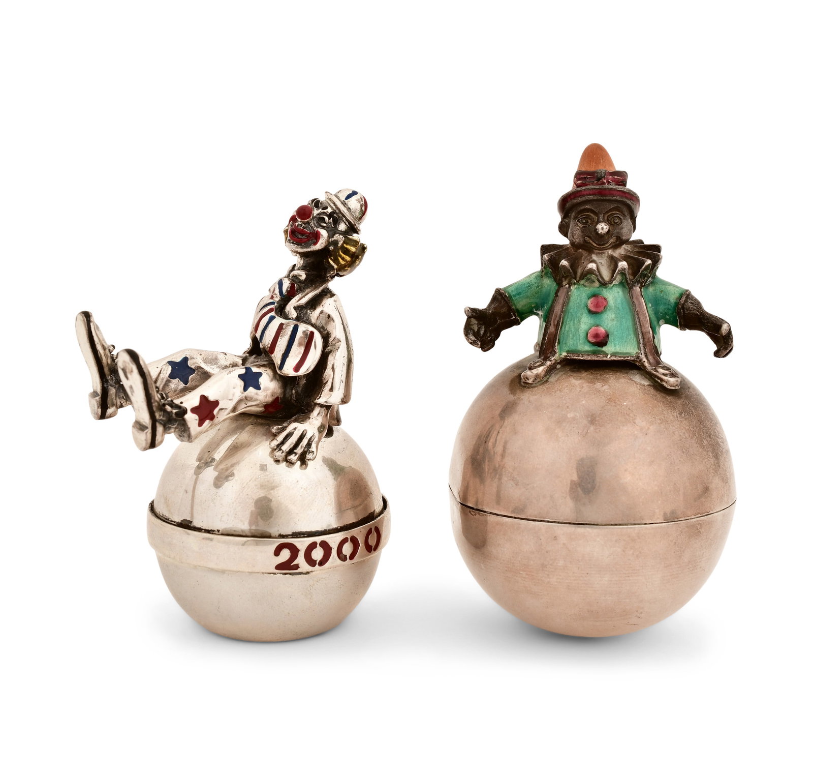 Two Sorini, Vittorio Angini, Sterling Silver & Enamel Figures of Clowns (1 of 7)