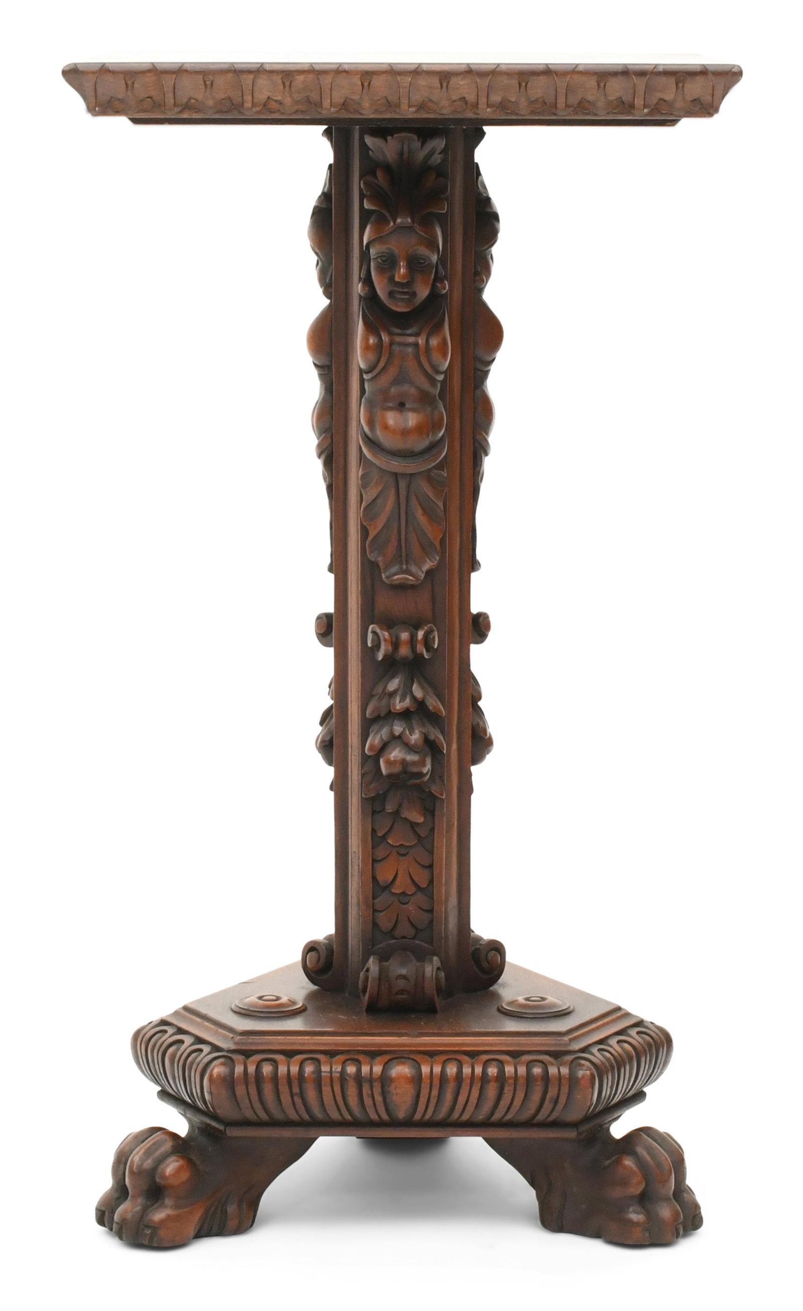 Italian Carved Walnut Figural Plant Stand (1 of 5)