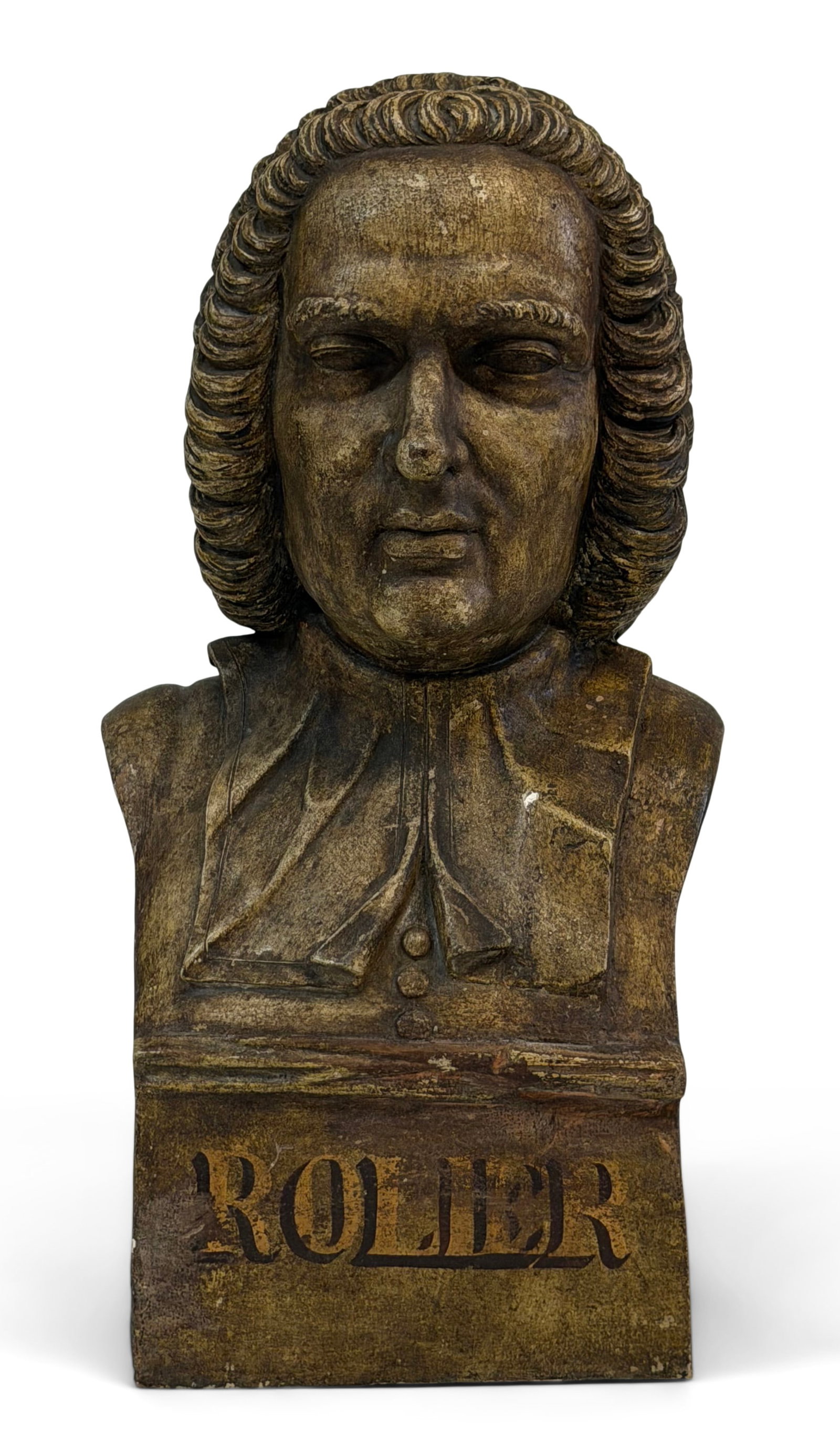 19th Century Patinated Plaster Bust of a Man, "Rolier" (1 of 4)