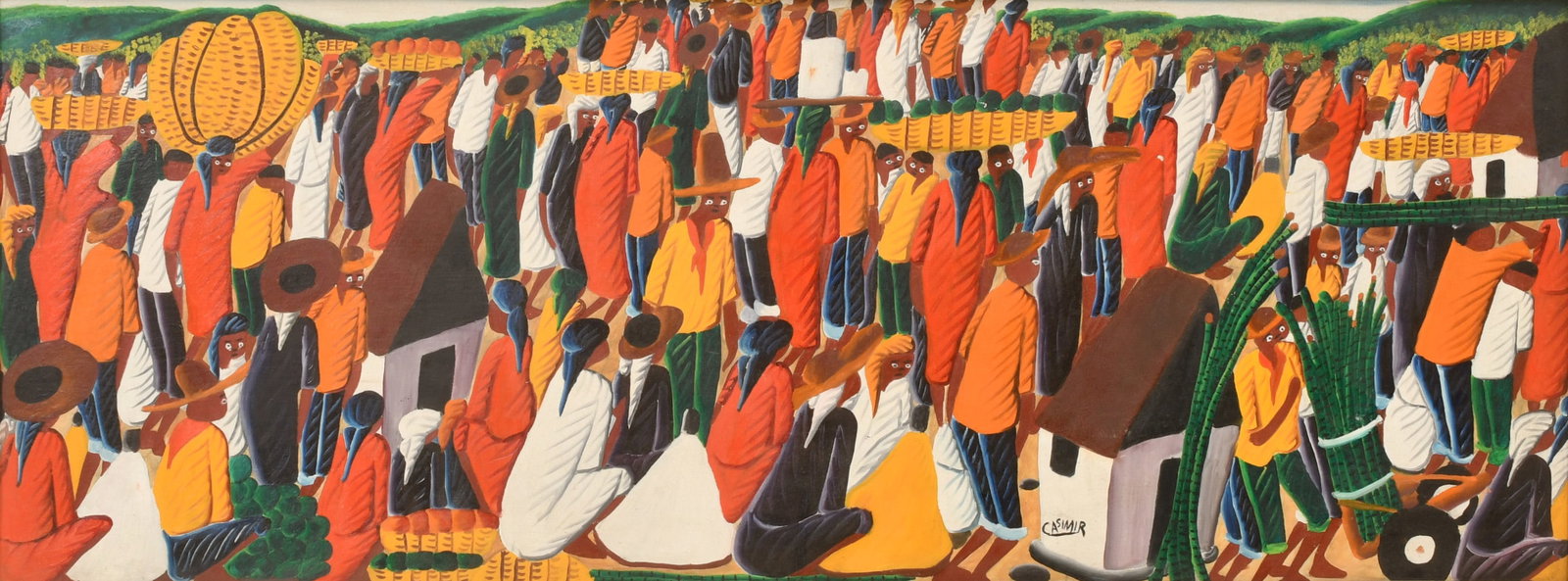 Laurent Casimir (Haitian, 1928-1990), Market Scene (1 of 4)