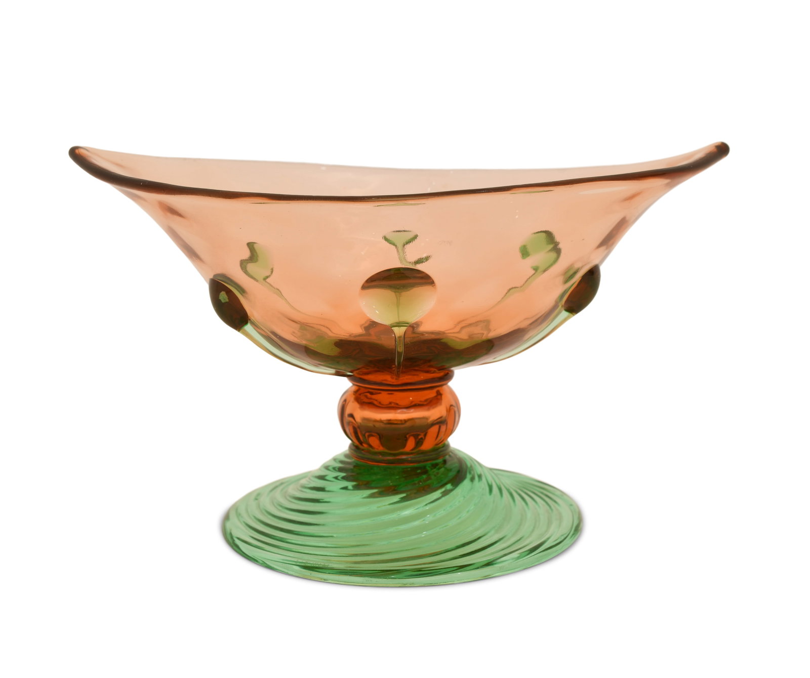 Steuben Glass Footed Bowl with Tendrils (1 of 5)