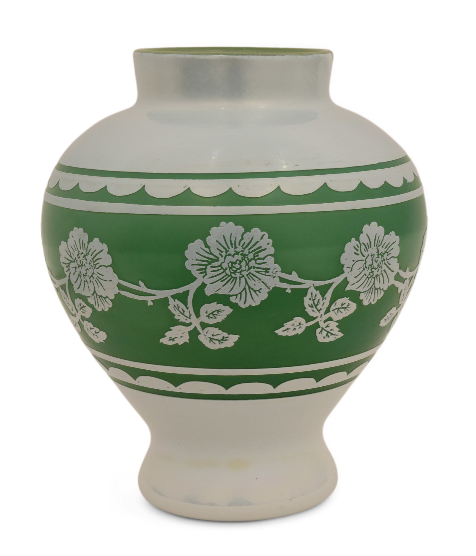 Durand Glass Decorated Vase: Vineland Flint Glass Works Designed by Victor Durand Jr. Decorated Vase early 20th century iridescent glass signed to the underside 10 3/4 x 8 3/4 inches Provenance: Private Collection, Massachuset