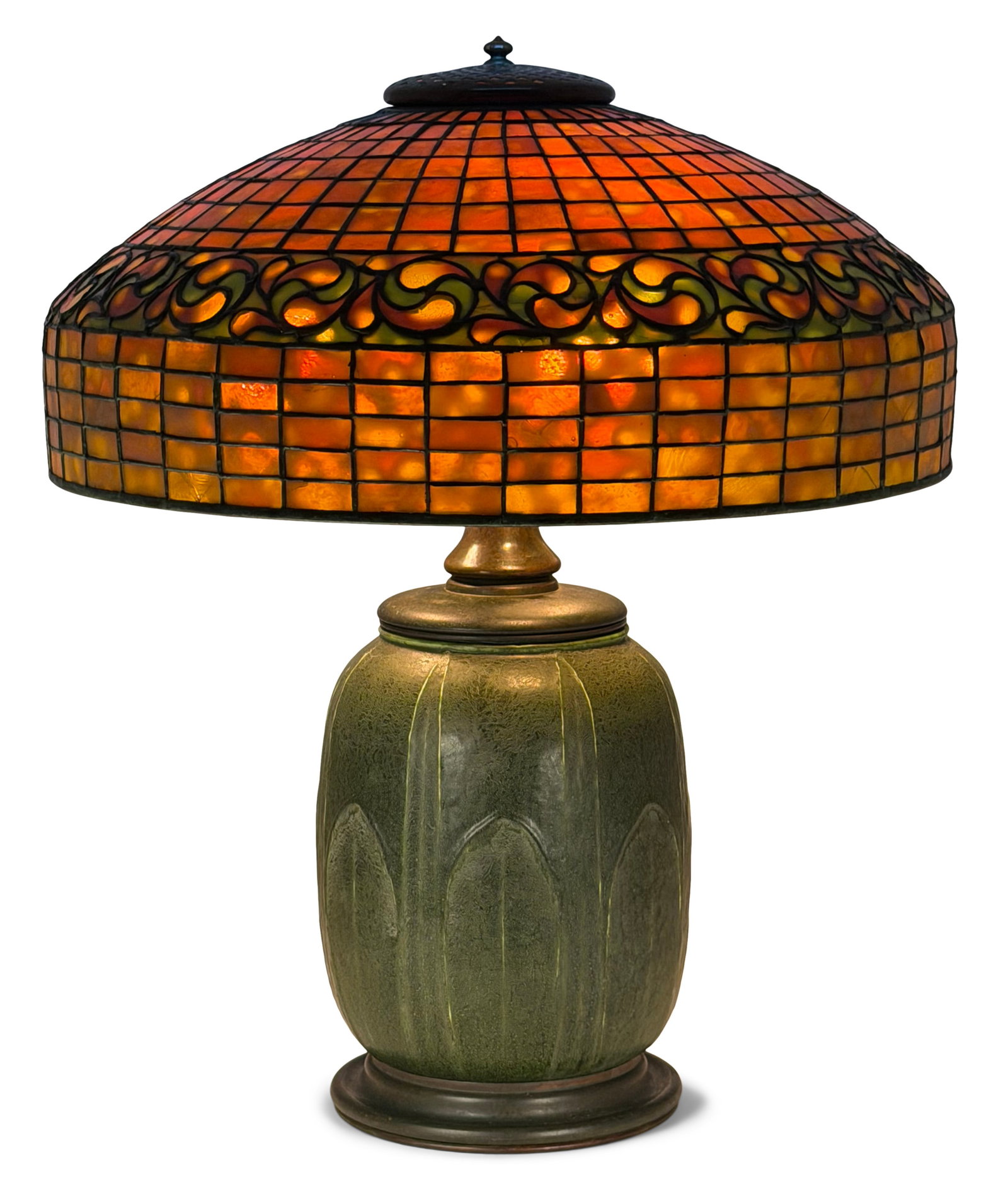 Tiffany Studios / Grueby Dichroic "Swirling Leaf" Table Lamp (1 of 11)