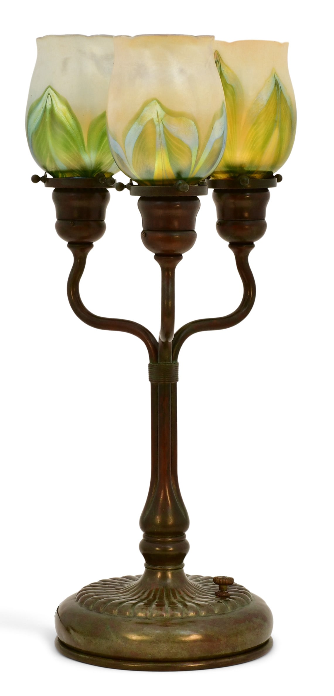 Tiffany Studios Three-Light "Tulip" Table Lamp (1 of 9)
