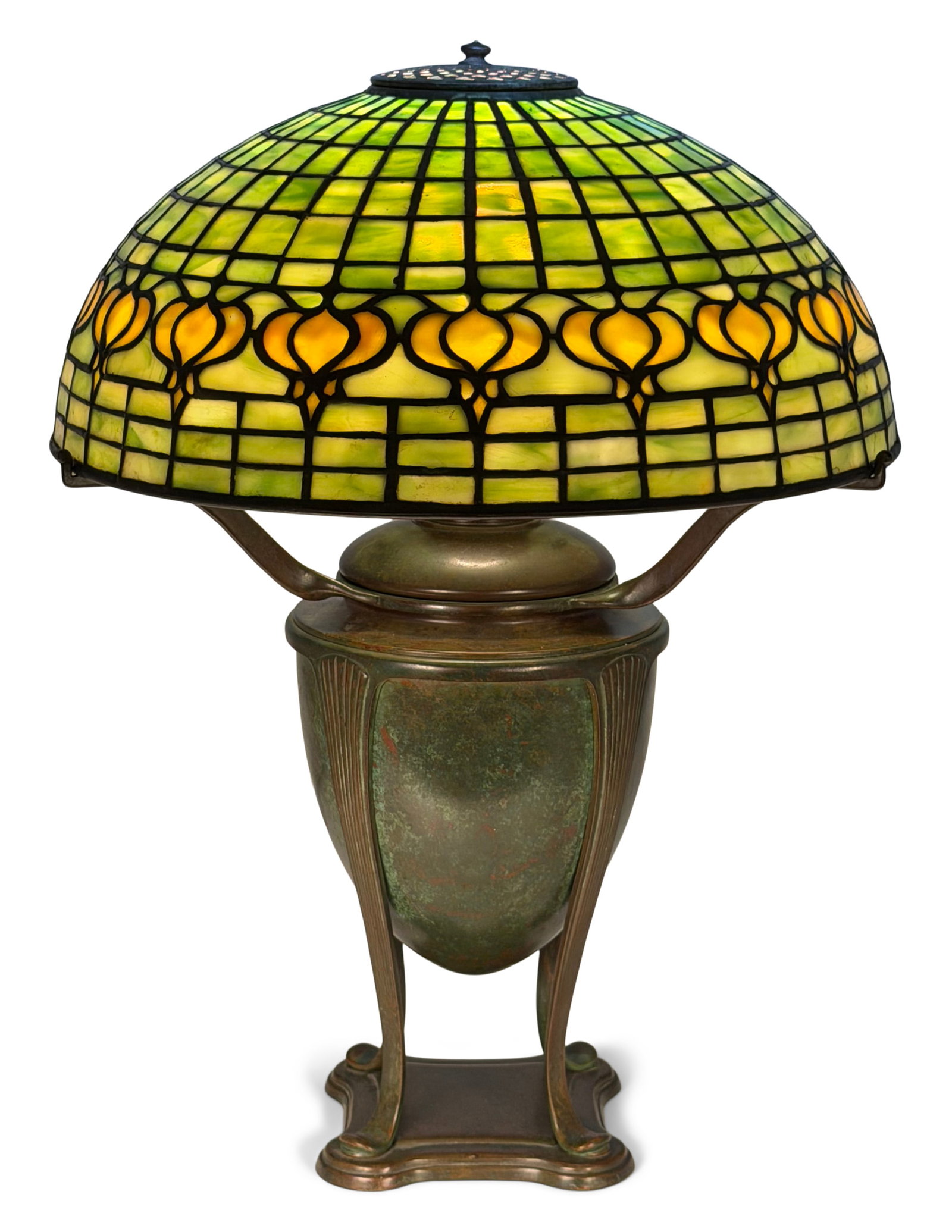 Tiffany Studios "Pomegranate" Table Lamp: Tiffany Studios "Pomegranate" Table Lamp circa 1905 leaded glass, patinated bronze shade impressed "Tiffany Studios, New York" 22 in. high, 16 in. diameter (shade) Provenance: Property from a
