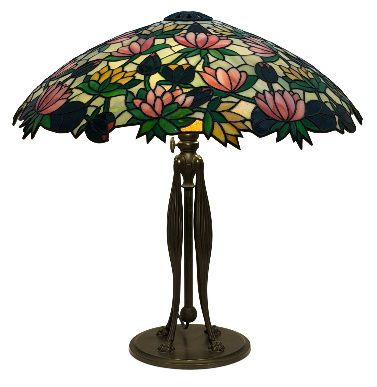 Suess Ornamental Glass Co. "Water Lily" Table Lamp (1 of 6)
