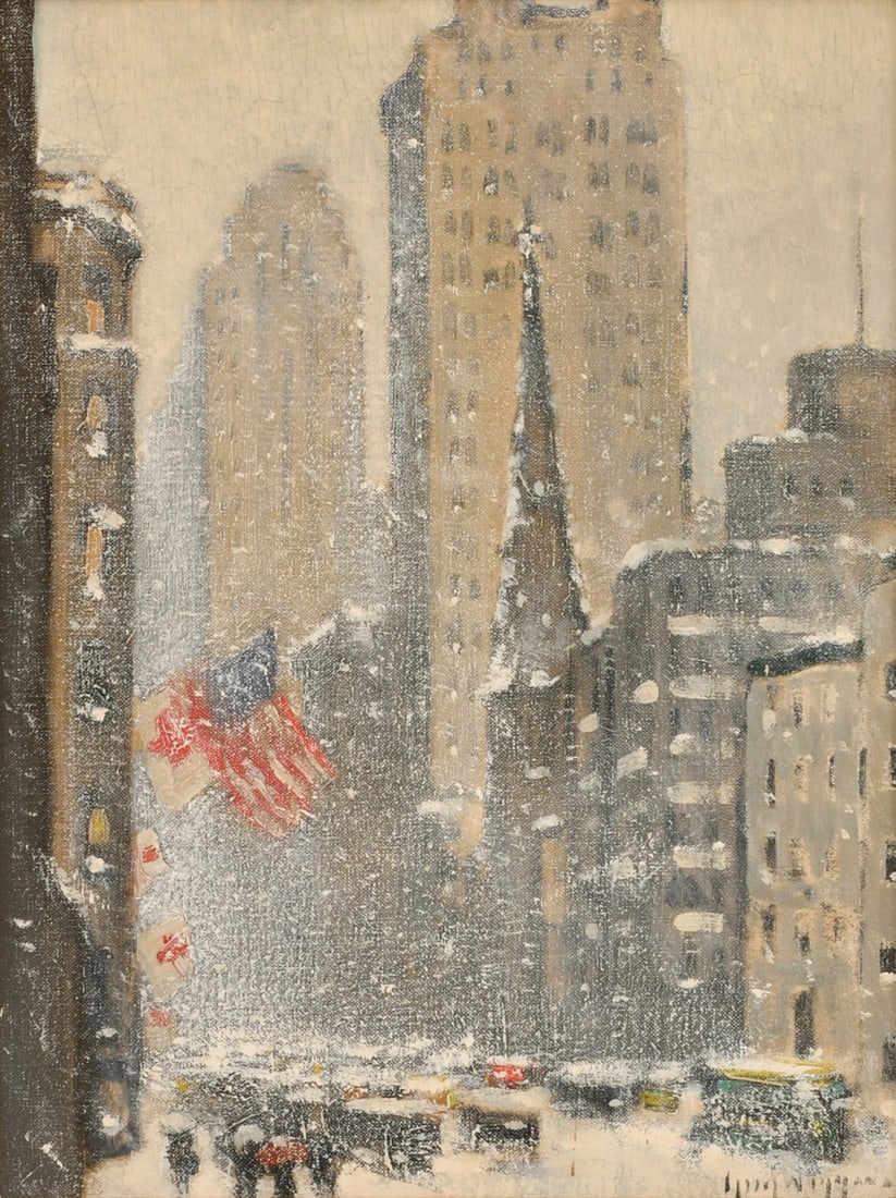 Guy Wiggins (American, 1883-1962), Park Avenue, Winter (1 of 5)