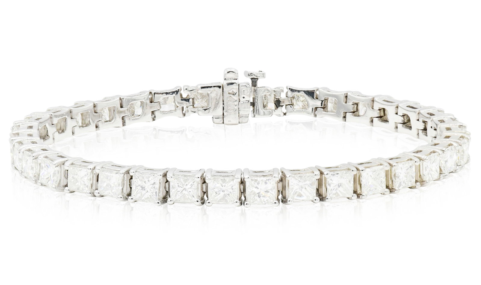 14K White Gold & 10.02 Carat Diamond Tennis Bracelet (1 of 4)