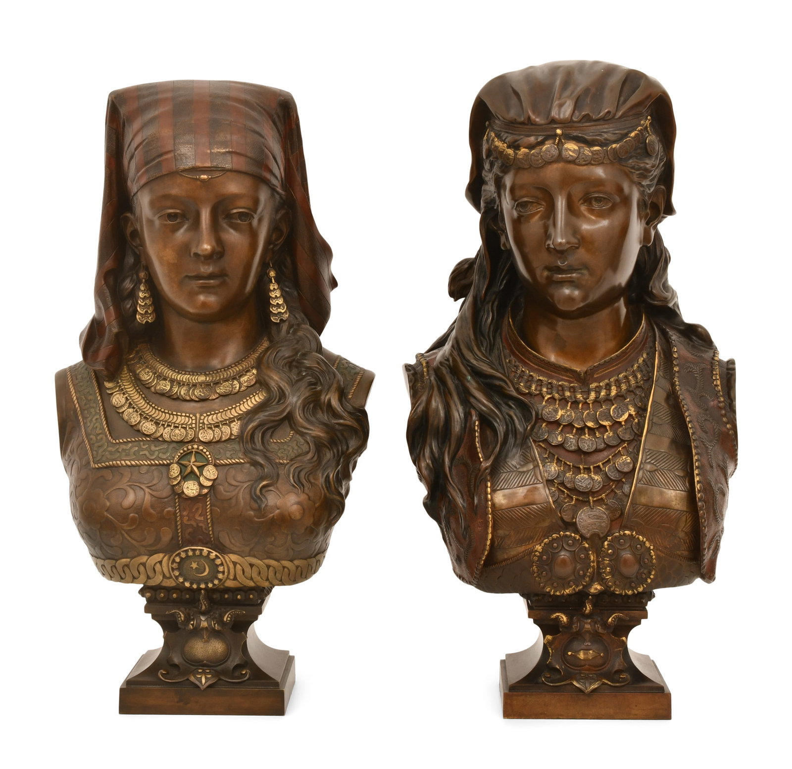 Zacharie Rimbez (French, 19th Century), Pair of Egyptian Revival Busts (1 of 8)