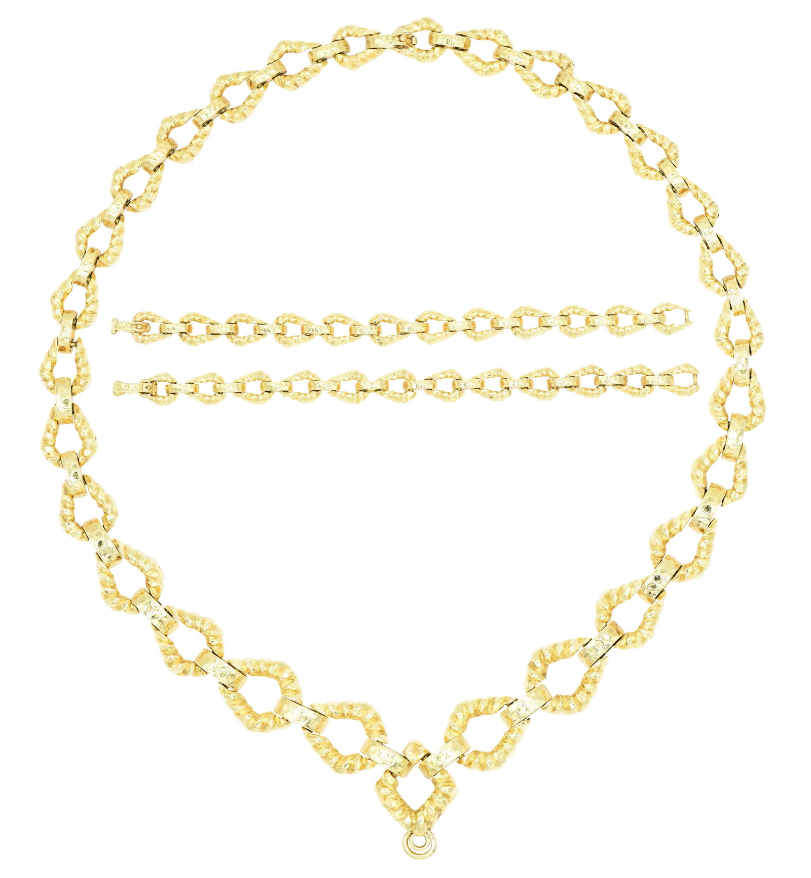 David Webb 18K Yellow Gold Sautoir Necklace & Two Extensions: David Webb 18K Yellow Gold Sautoir Necklace & Two Extensions • 16 7/8 inches (necklace length) • 5 3/4 inches (extensions lengths) • 84.8 dwt (total lot weight) Provenance: Private