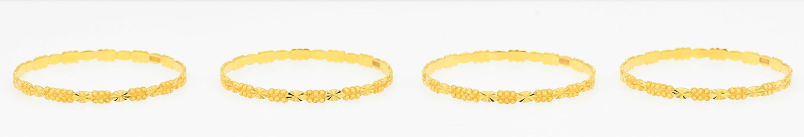 Four 22K Yellow Gold Stacking Bangles - 2
