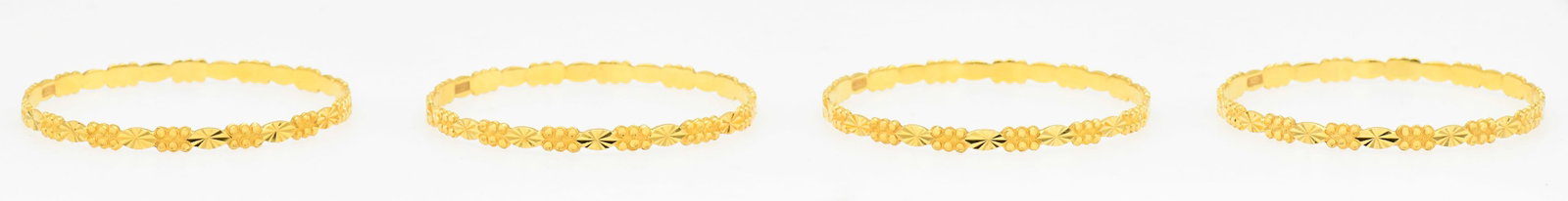 Four 22K Yellow Gold Stacking Bangles - 3