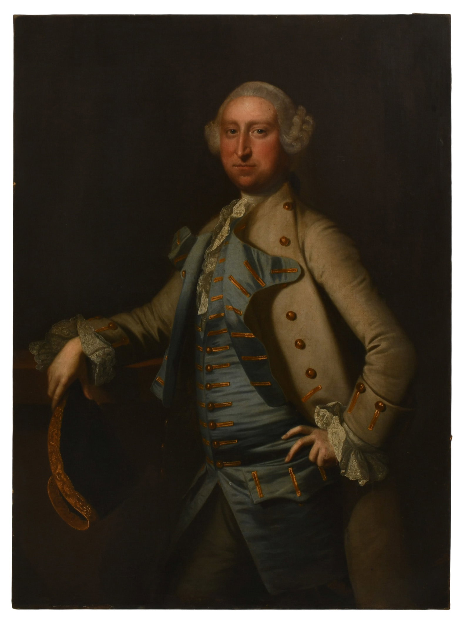 Circle of Joseph Wright of Derby, Portrait of a Gentleman, 18th Century: Circle of Joseph Wright of Derby Portrait of a Gentleman 18th century oil on canvas with Thos. Agnew & Sons gallery label affixed (verso) 48 x 35 3/4 inches Provenance: Private Collection, New York