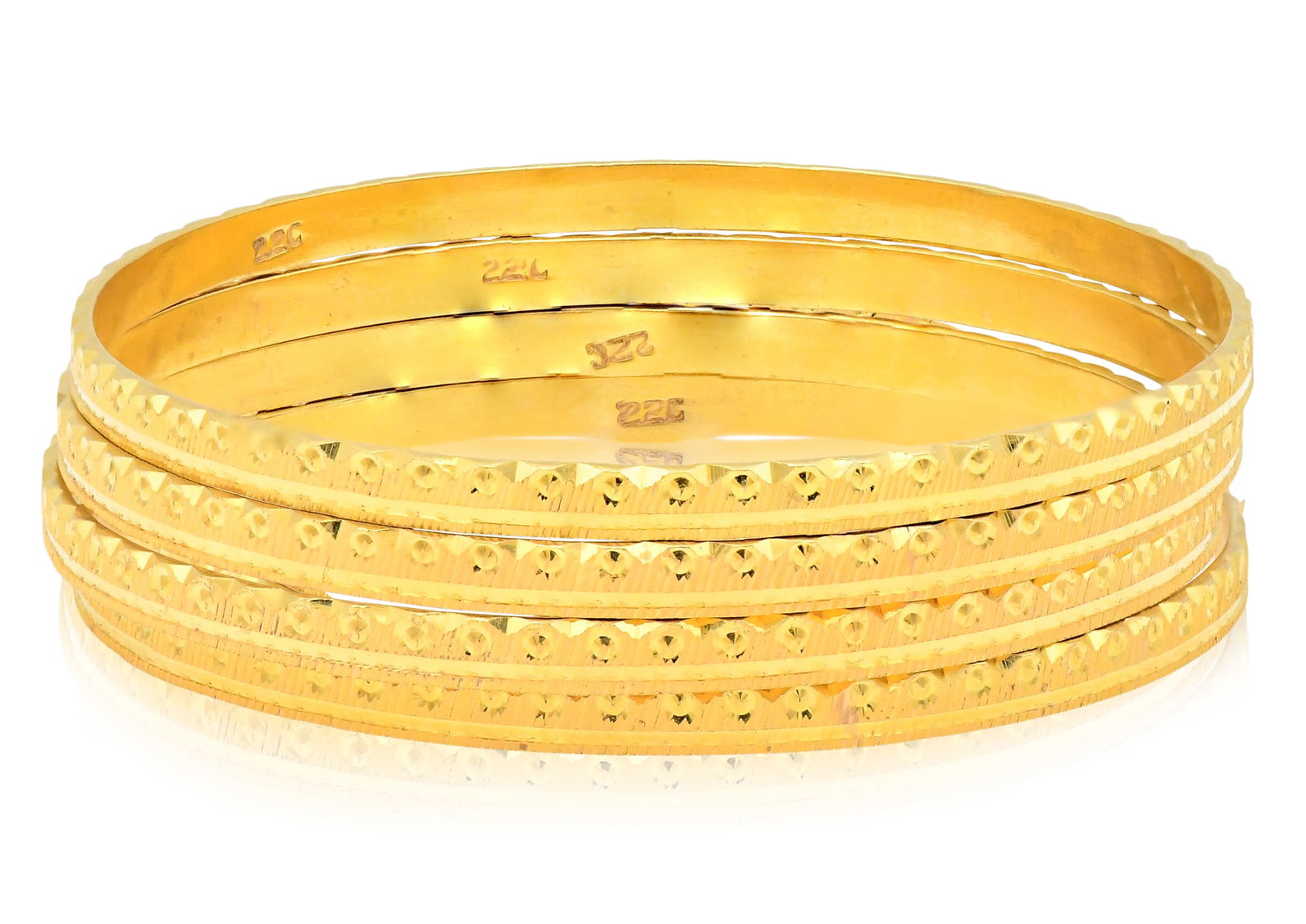 Four 22K Yellow Gold Stacking Bangles (1 of 4)