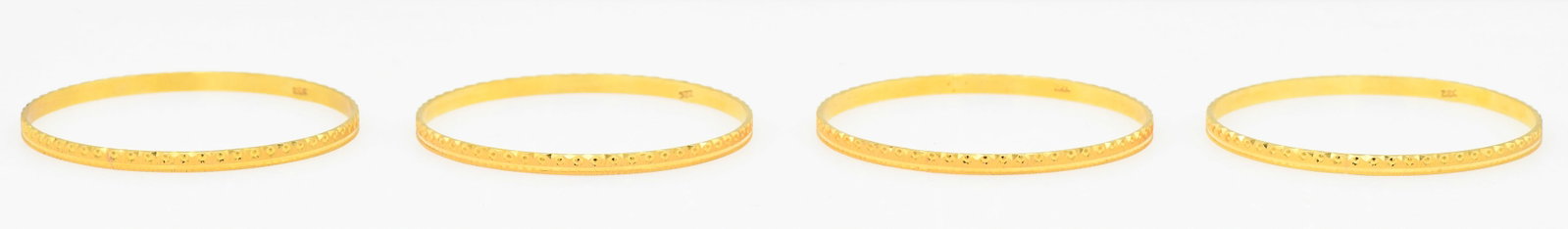 Four 22K Yellow Gold Stacking Bangles - 2