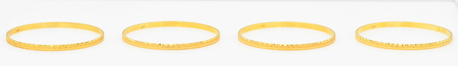 Four 22K Yellow Gold Stacking Bangles - 3