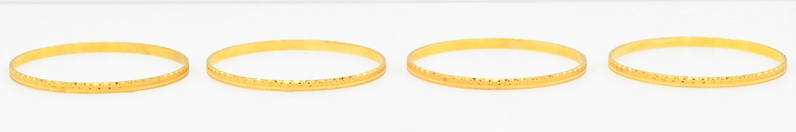 Four 22K Yellow Gold Stacking Bangles - 4
