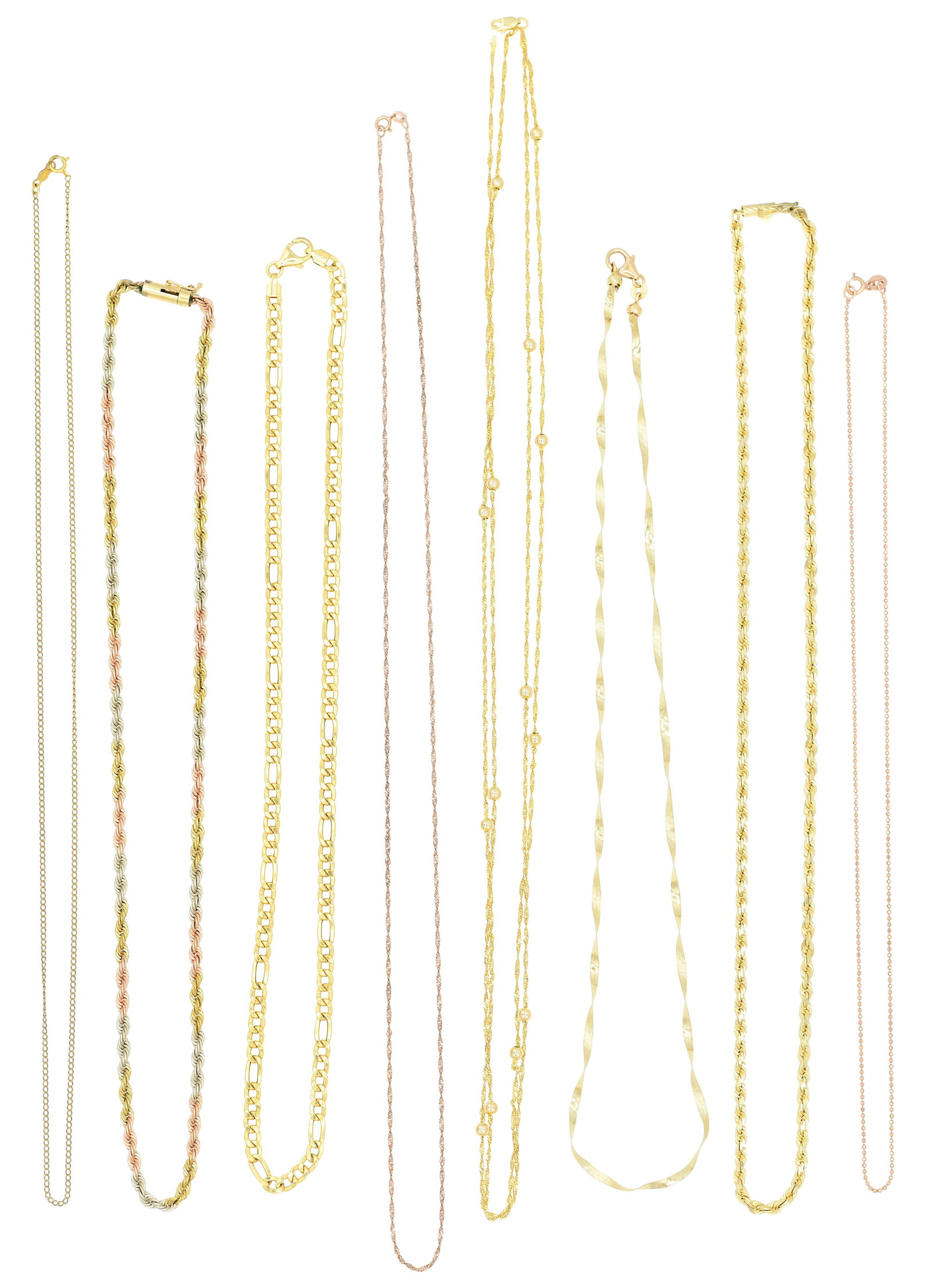 Group of Eight 14K Gold Chains (1 of 1)