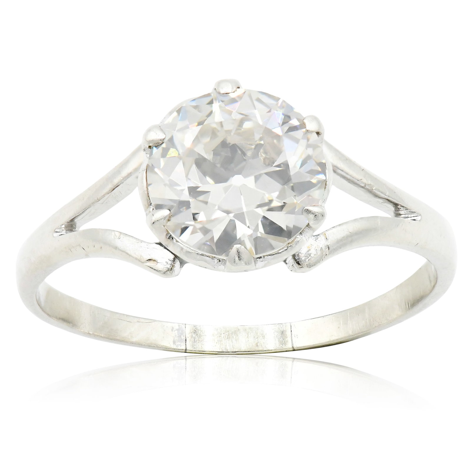 14K White Gold & 1.64 Carat Old European Cut Diamond Ring (1 of 6)
