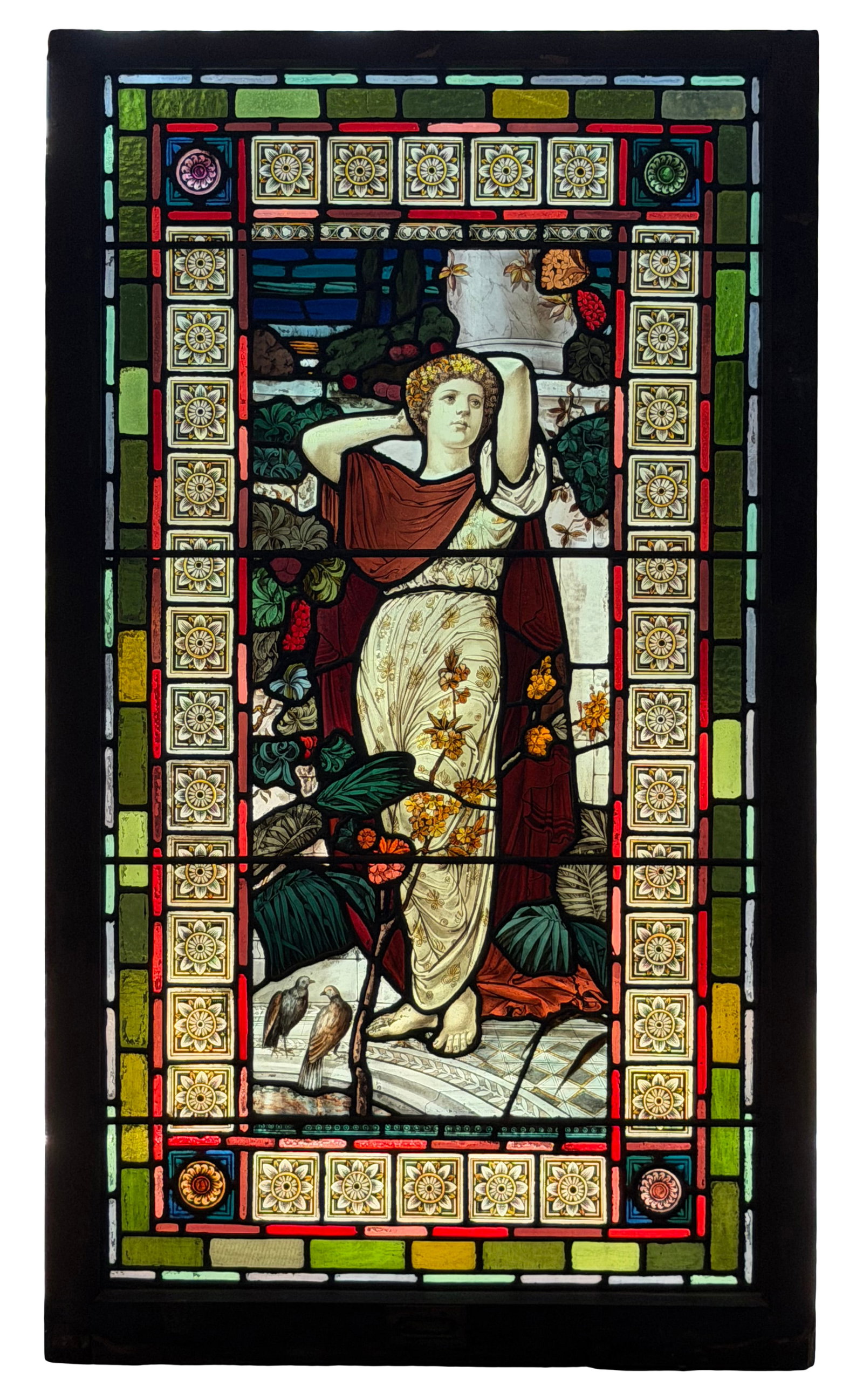 Attr. Daniel Cottier (1838-1891), Leaded Glass Figural Window (1 of 4)