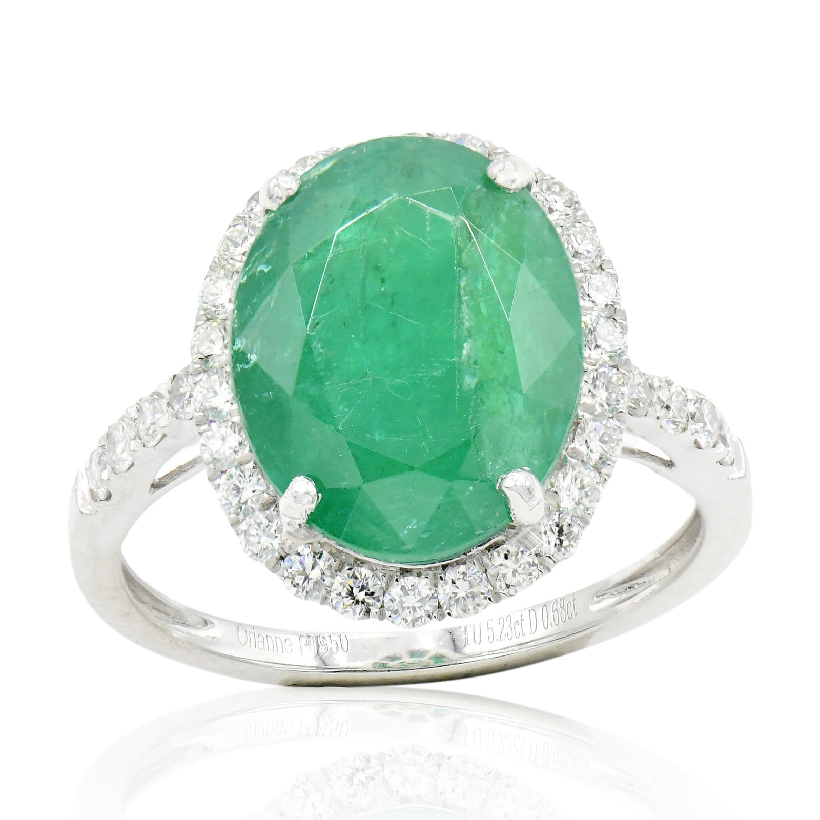 Platinum, 5.99 Carat Emerald & Diamond Ring (1 of 6)