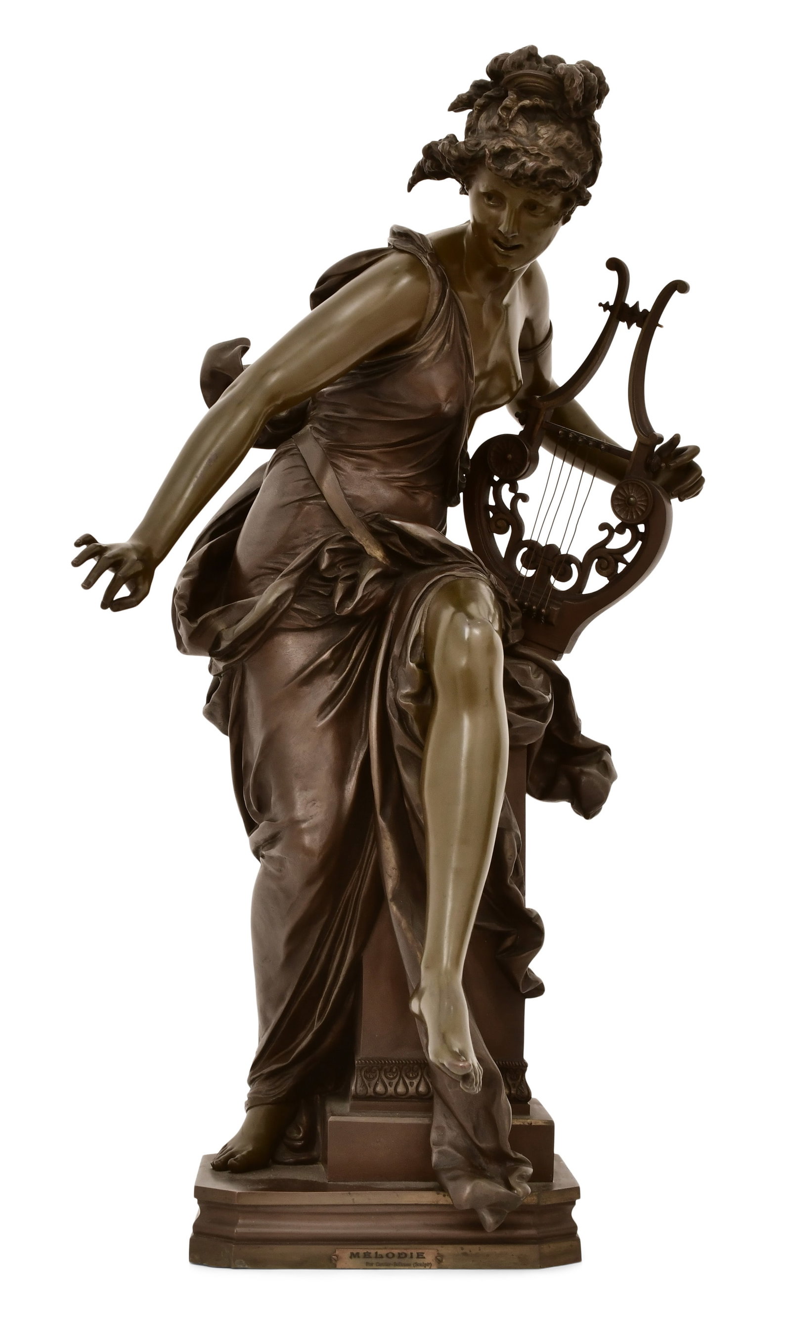 Albert-Ernest Carrier-Belleuse (French, 1824-1887), "Melodie" Bronze Sculpture (1 of 8)