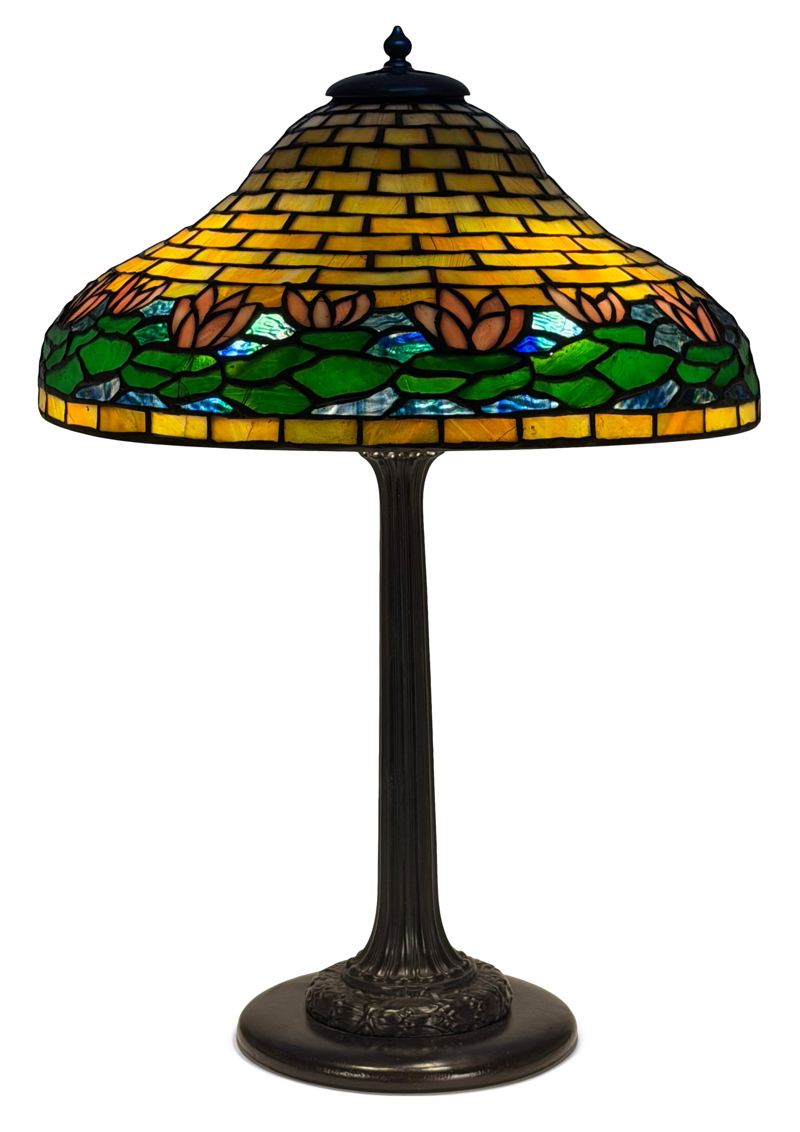 American "Waterlily" Table Lamp with a Duffner & Kimberly Base (1 of 5)
