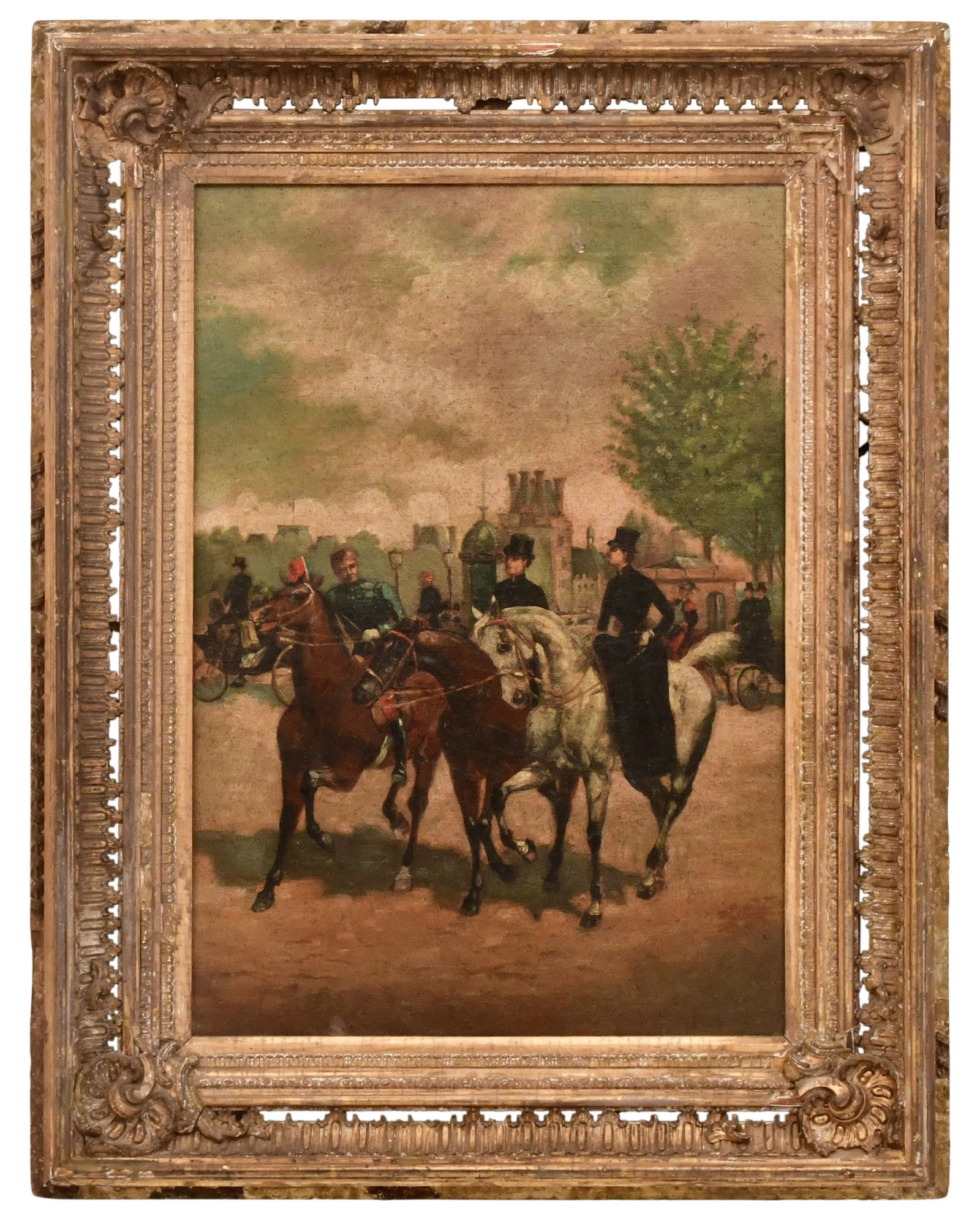 Attr. Jean Beraud (French, 1849-1935), Figures on Horseback (1 of 3)