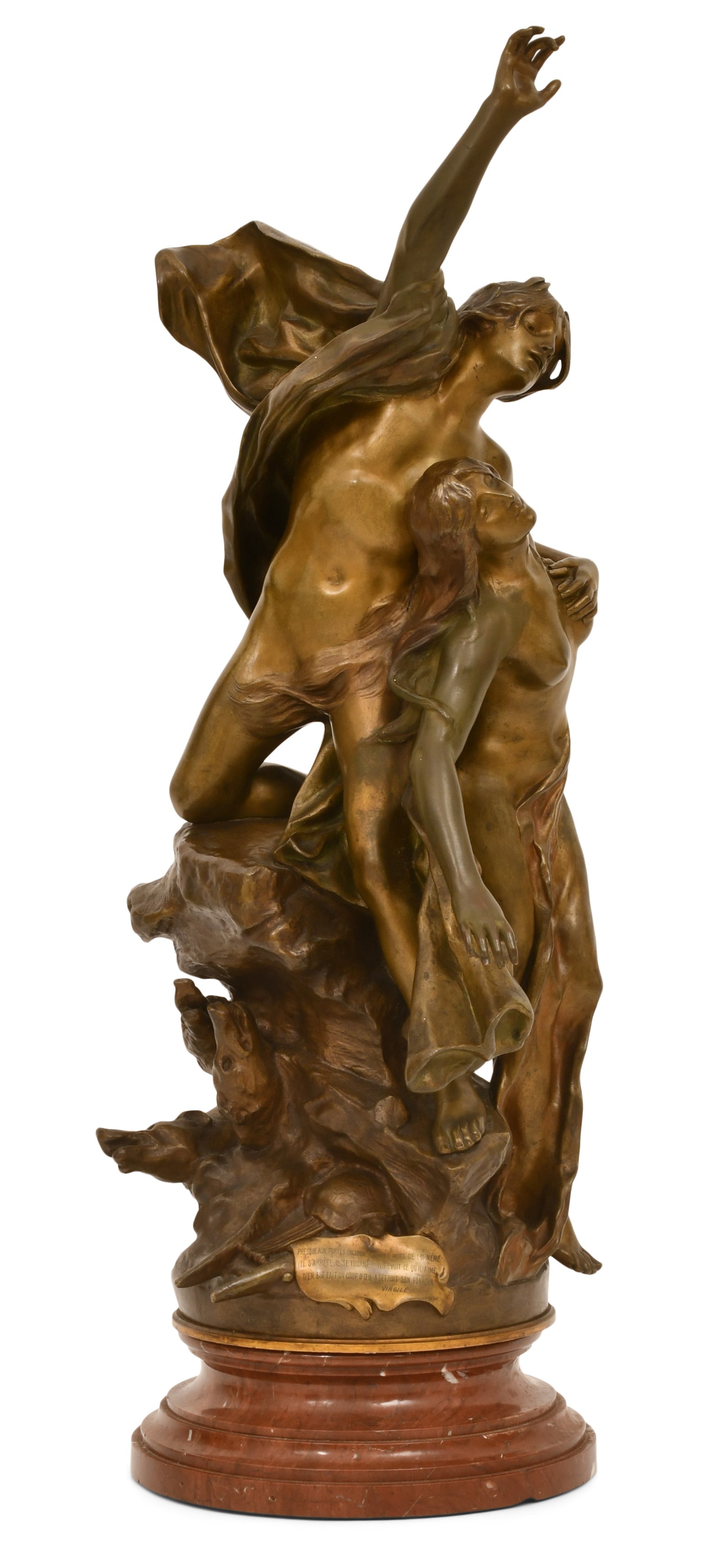 Paul Jean Baptiste Gasq (French, 1860-1944), "Orpheus and Eurydice" Bronze Sculpture (1 of 9)