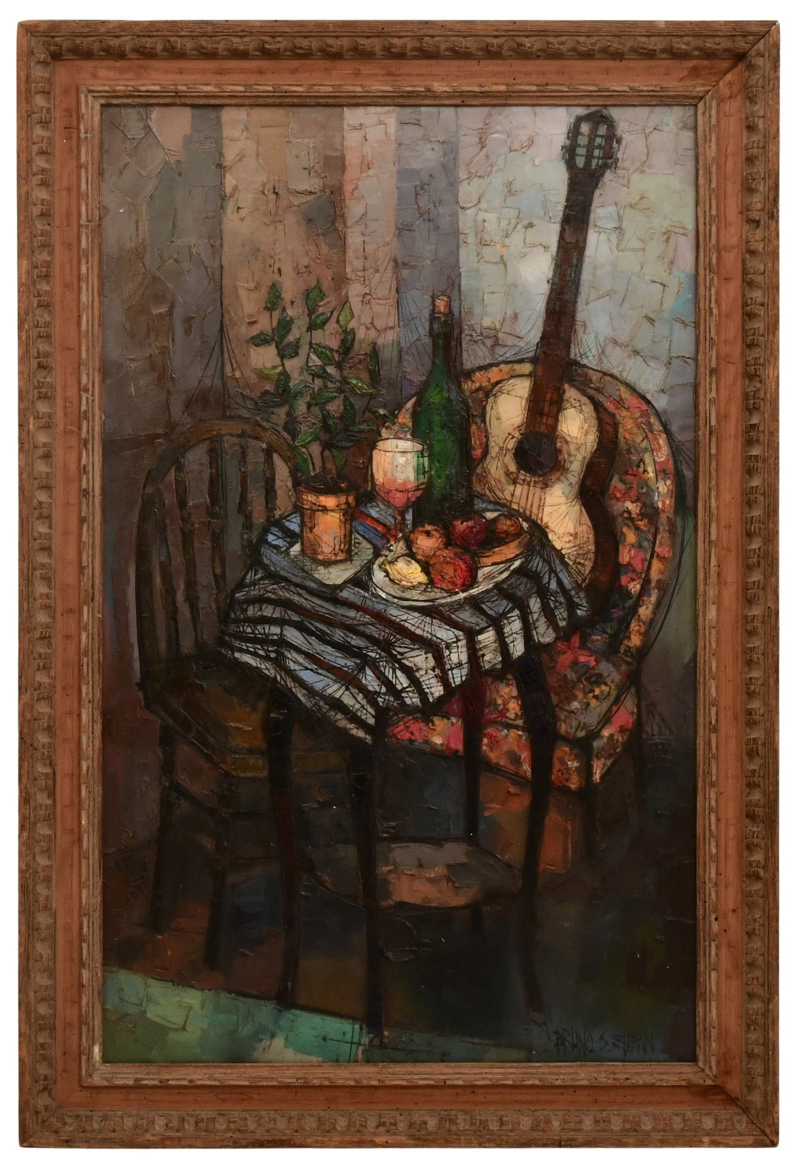 Bruno Stern Zupan (American, b. 1939), Still Life with Guitar & Fruit (1 of 3)