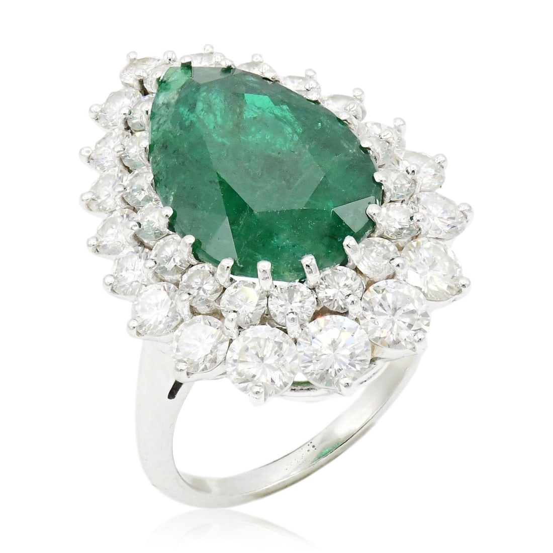 14K White Gold, Diamond & 7.18 Carat Emerald Ring (1 of 6)