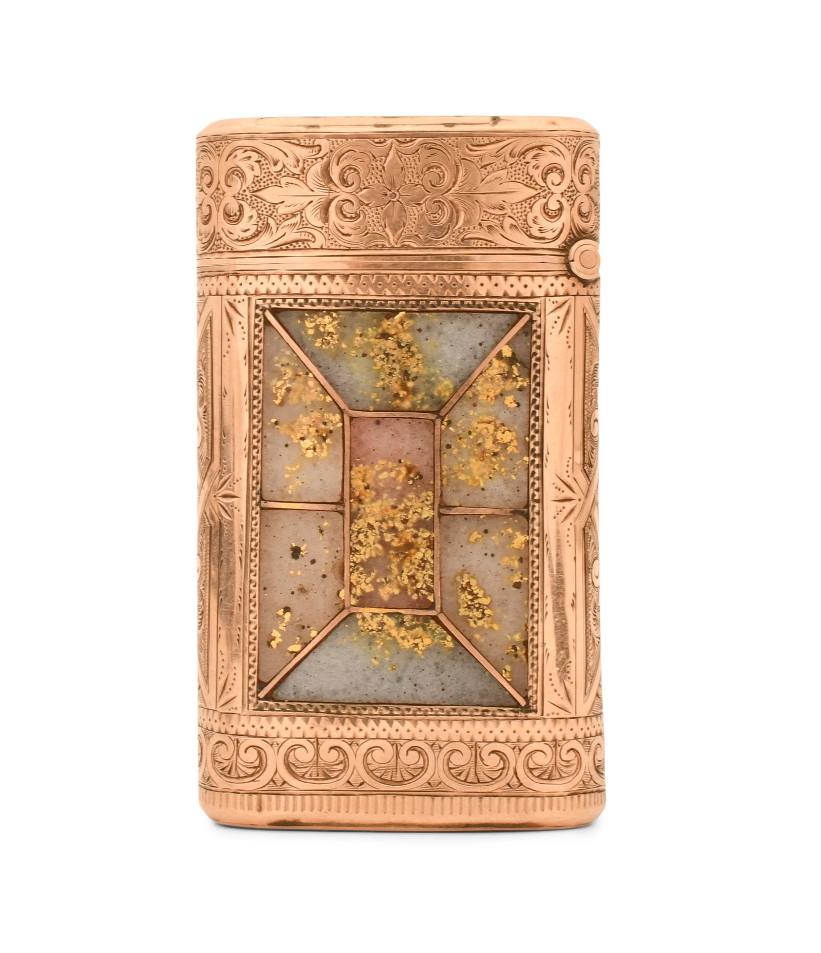 14K Gold & Gold Quartz Match Safe (1 of 8)