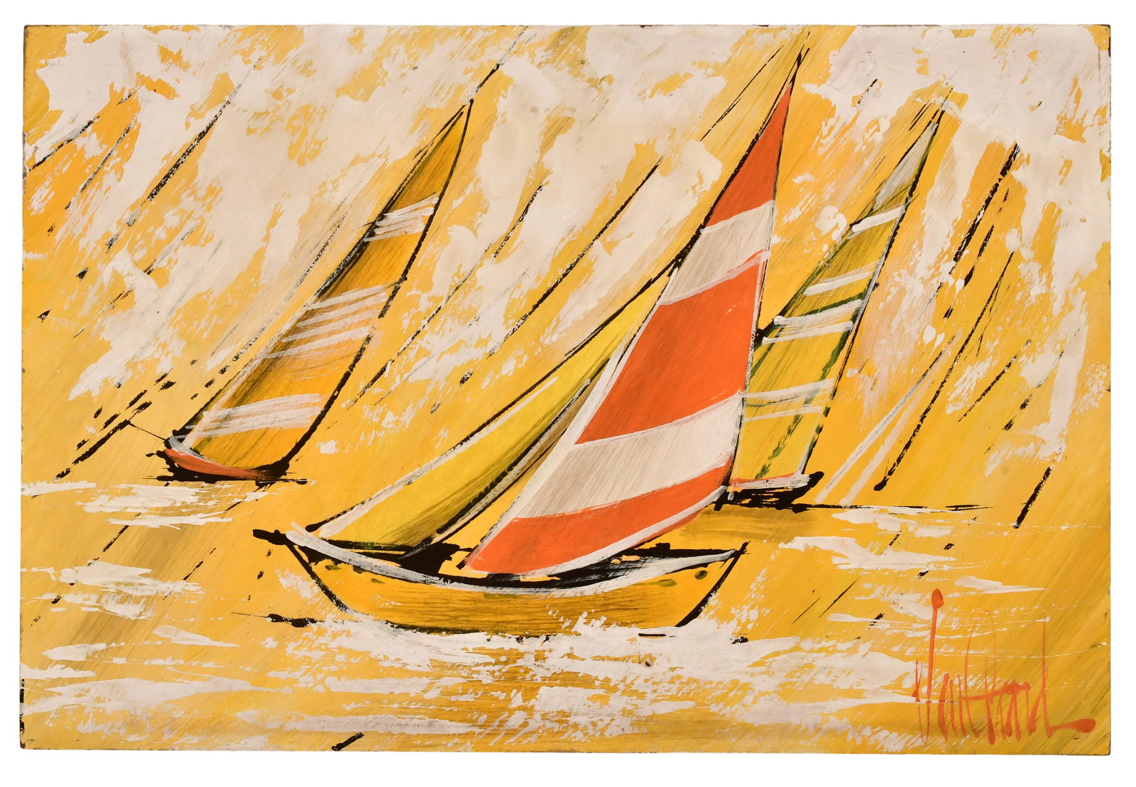 Gen Paul (French, 1895-1975), Sailboats: Gen Paul (French, 1895-1975) Sailboats oil on board signed "Gen Paul" (lower right) 20 x 30 inches (board) Provenance: Private Collection, New Jersey