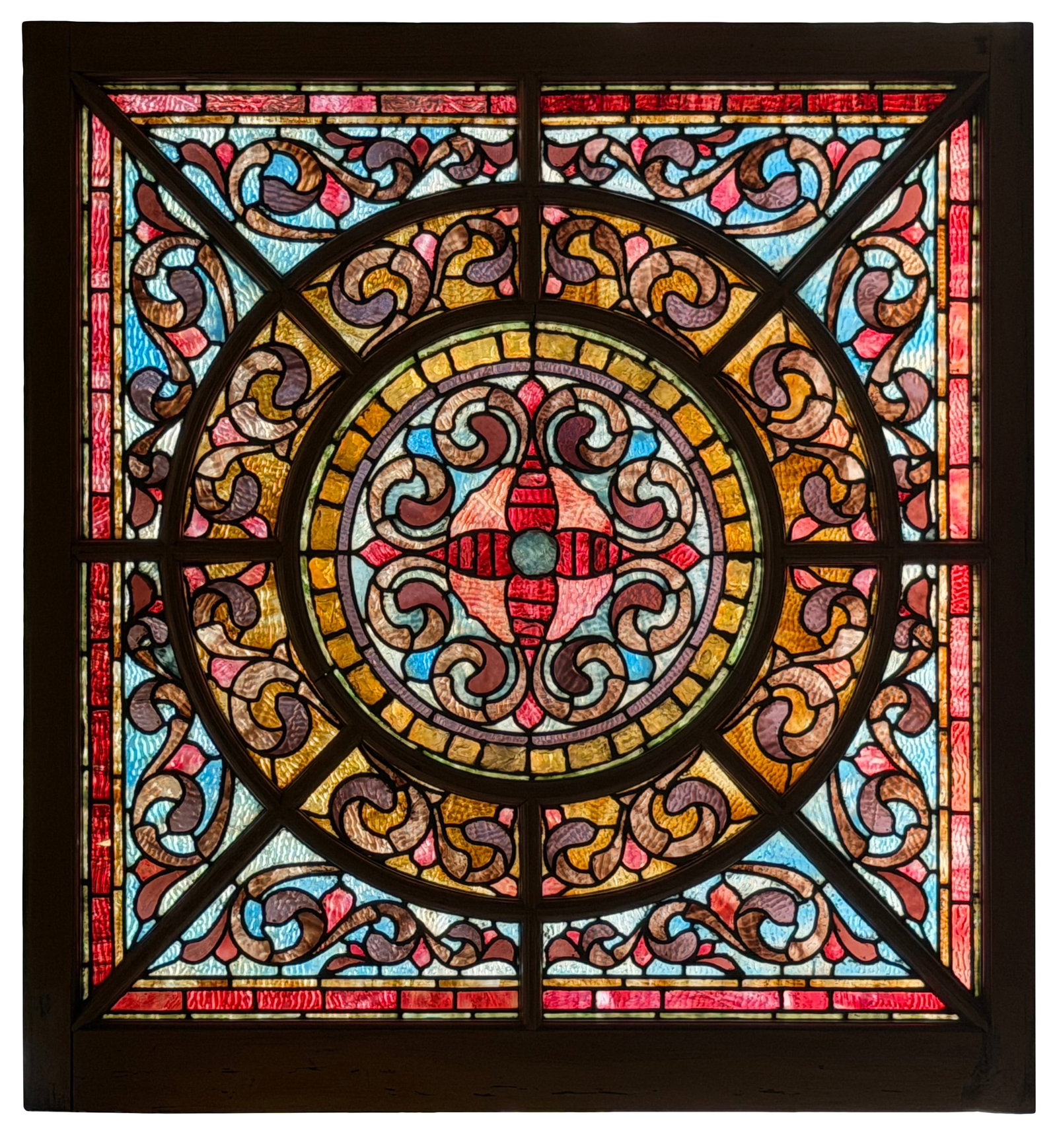 American Chunk Jewel & Leaded Glass Ornamental Window (1 of 9)